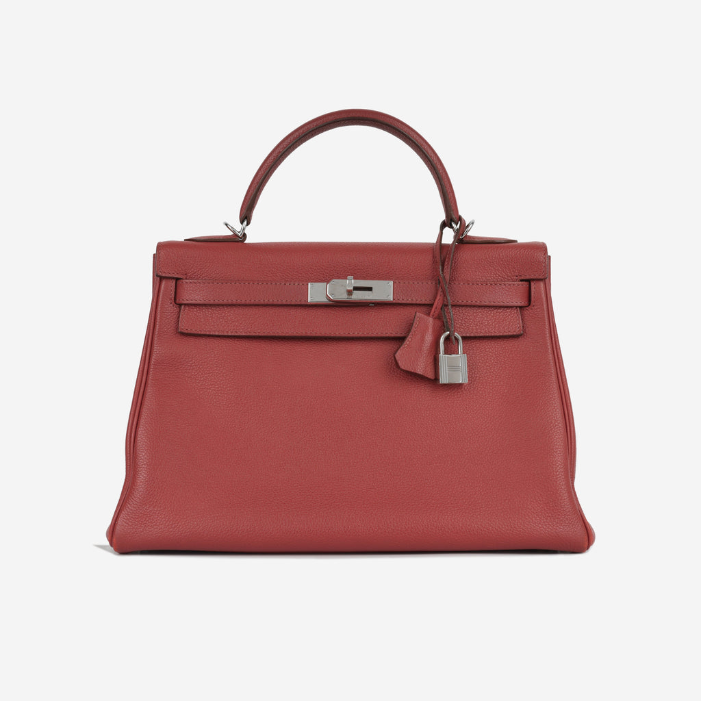 Hermès Kelly 32 - Rouge Garance Vache Liegee | Palladium Hardware