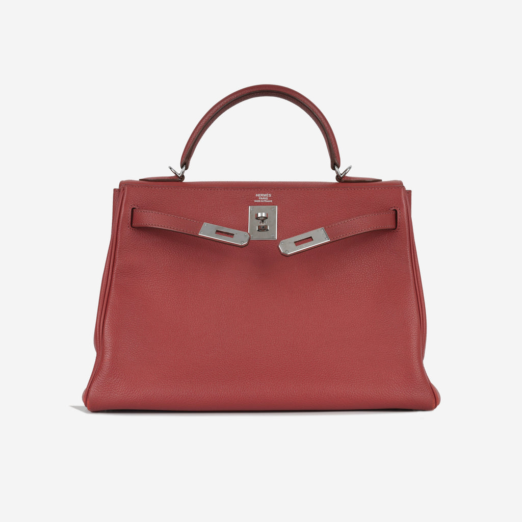 Hermès Kelly 32 - Rouge Garance Vache Liegee | Palladium Hardware