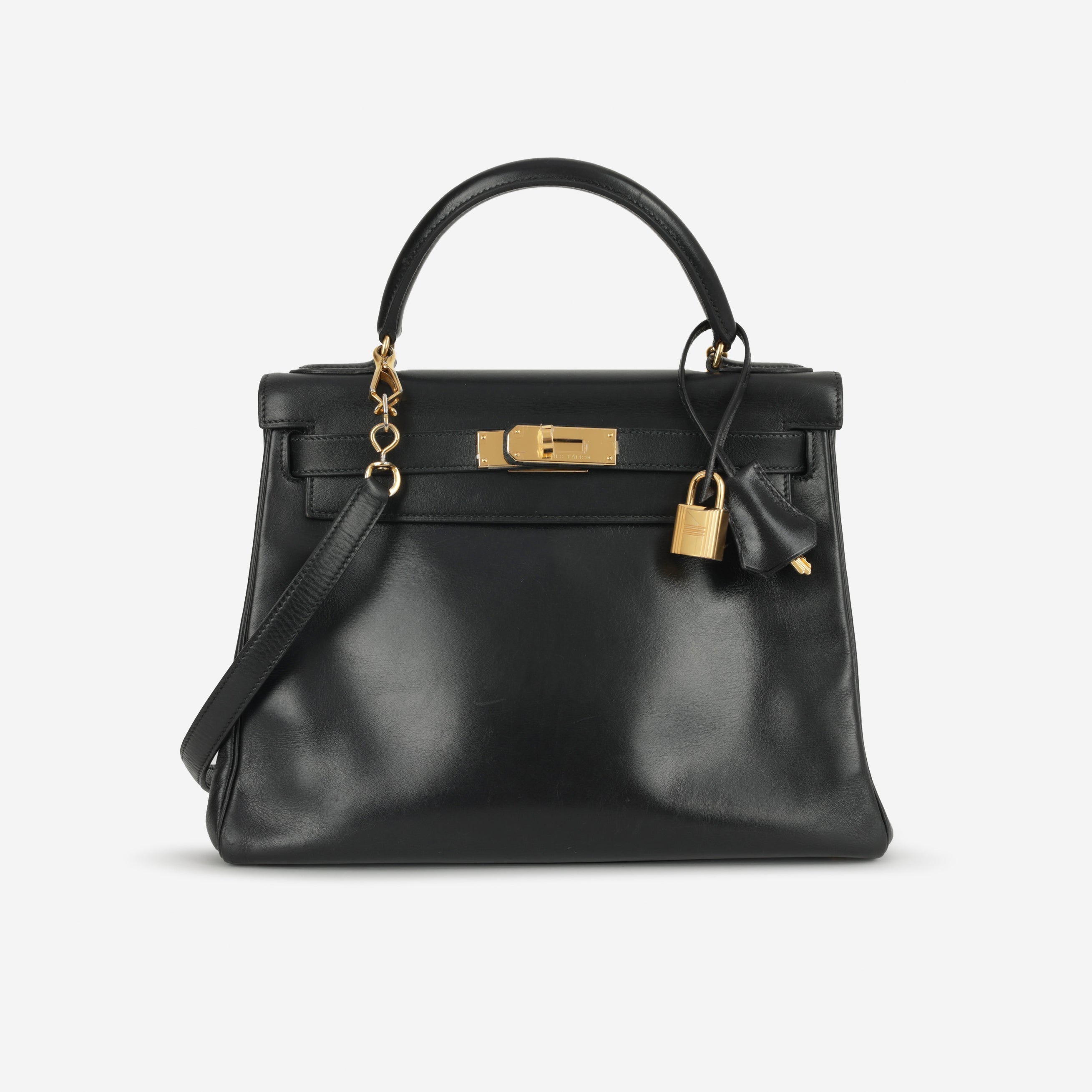 Hermès Vintage Kelly 28 - Black Box Calf | Gold Hardware
