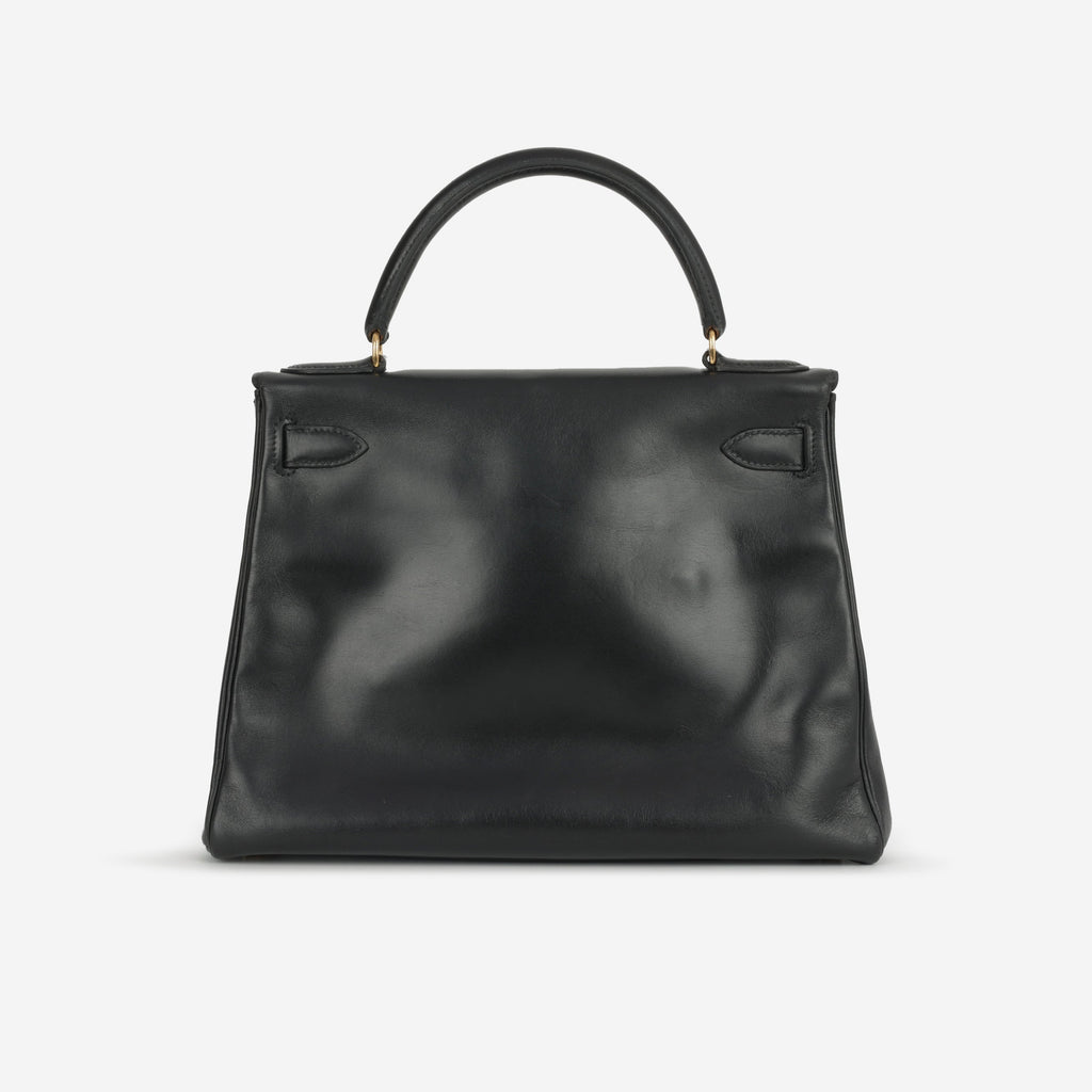 Hermès Vintage Kelly 28 - Black Box Calf | Gold Hardware