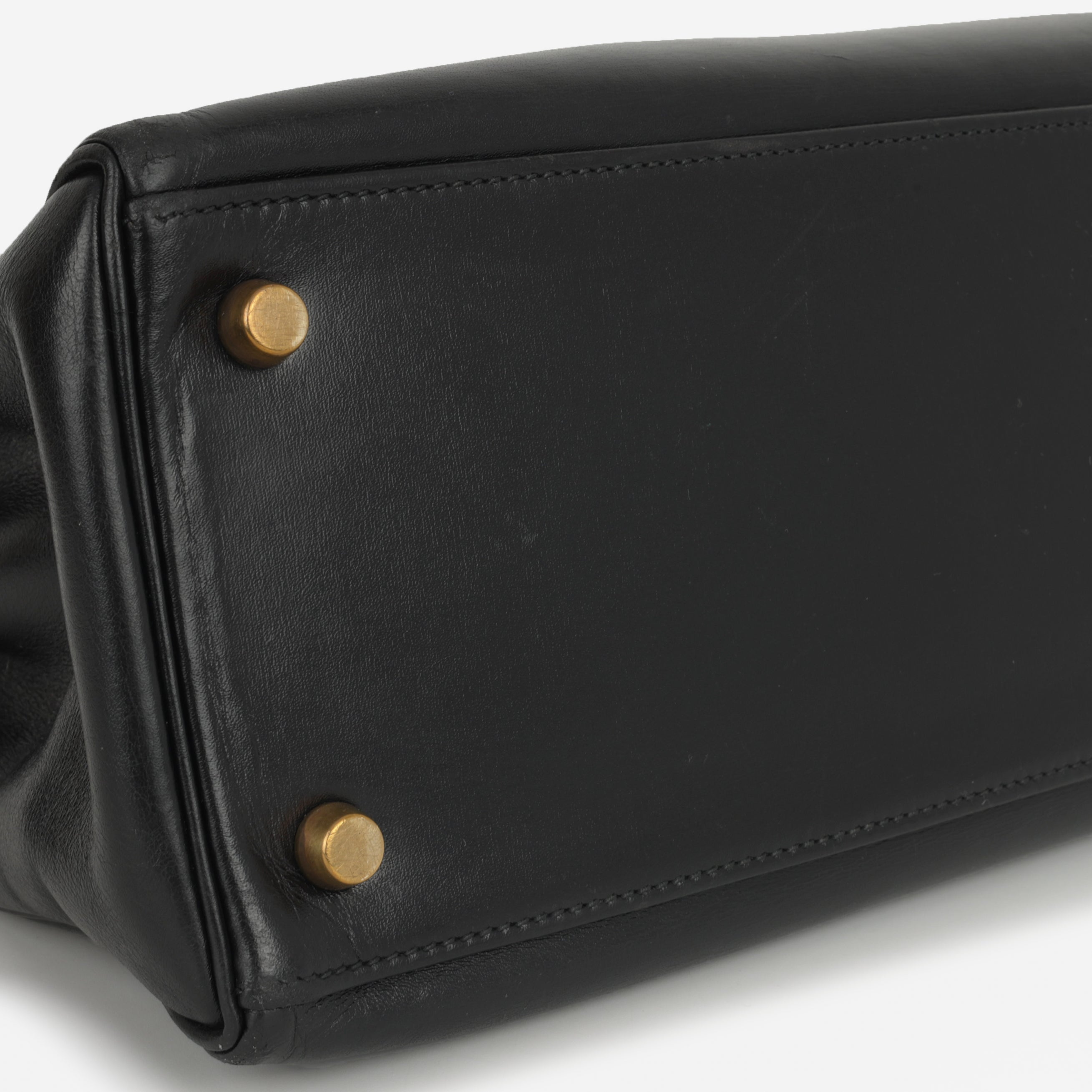 Hermès Vintage Kelly 28 - Black Box Calf | Gold Hardware