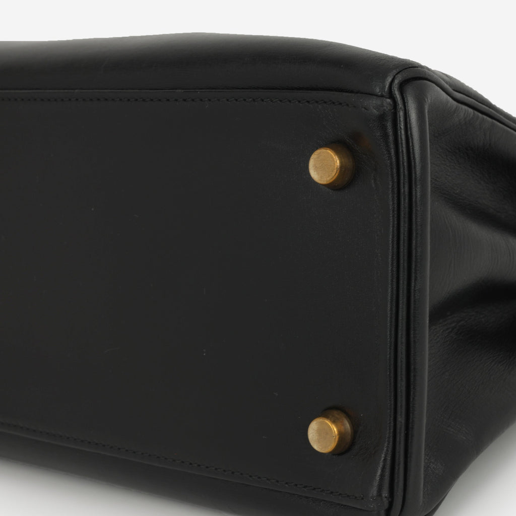 Hermès Vintage Kelly 28 - Black Box Calf | Gold Hardware