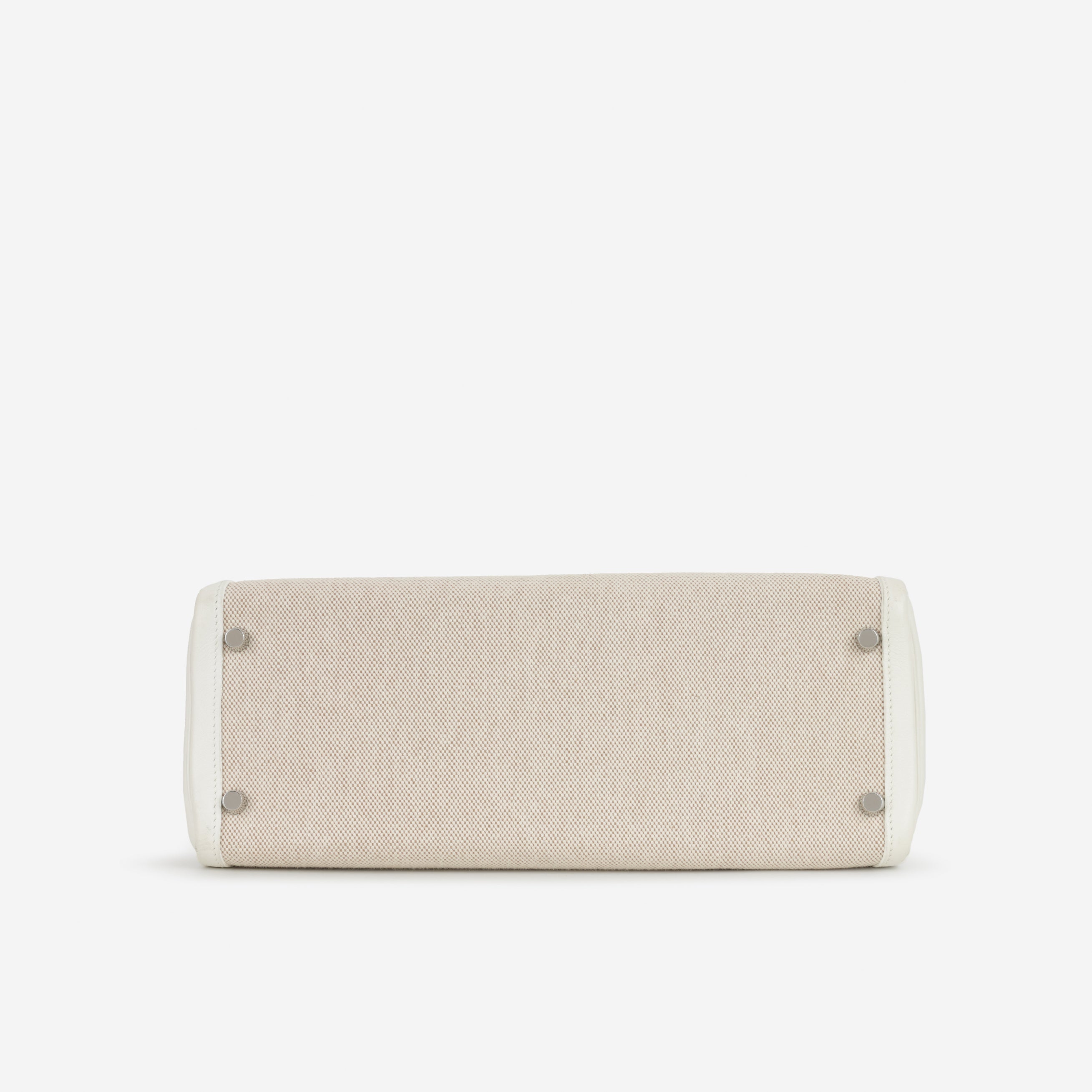 Hermès Vintage Kelly 32 - Blanc Swift / Ecru Toile | Palladium Hardware