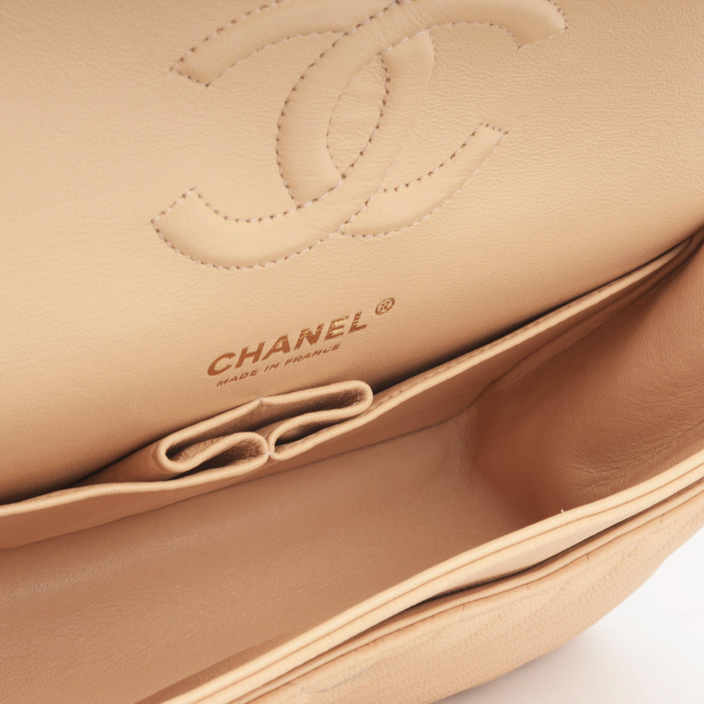 Chanel Medium Chevron Flap - Blush Beige Matte Caviar