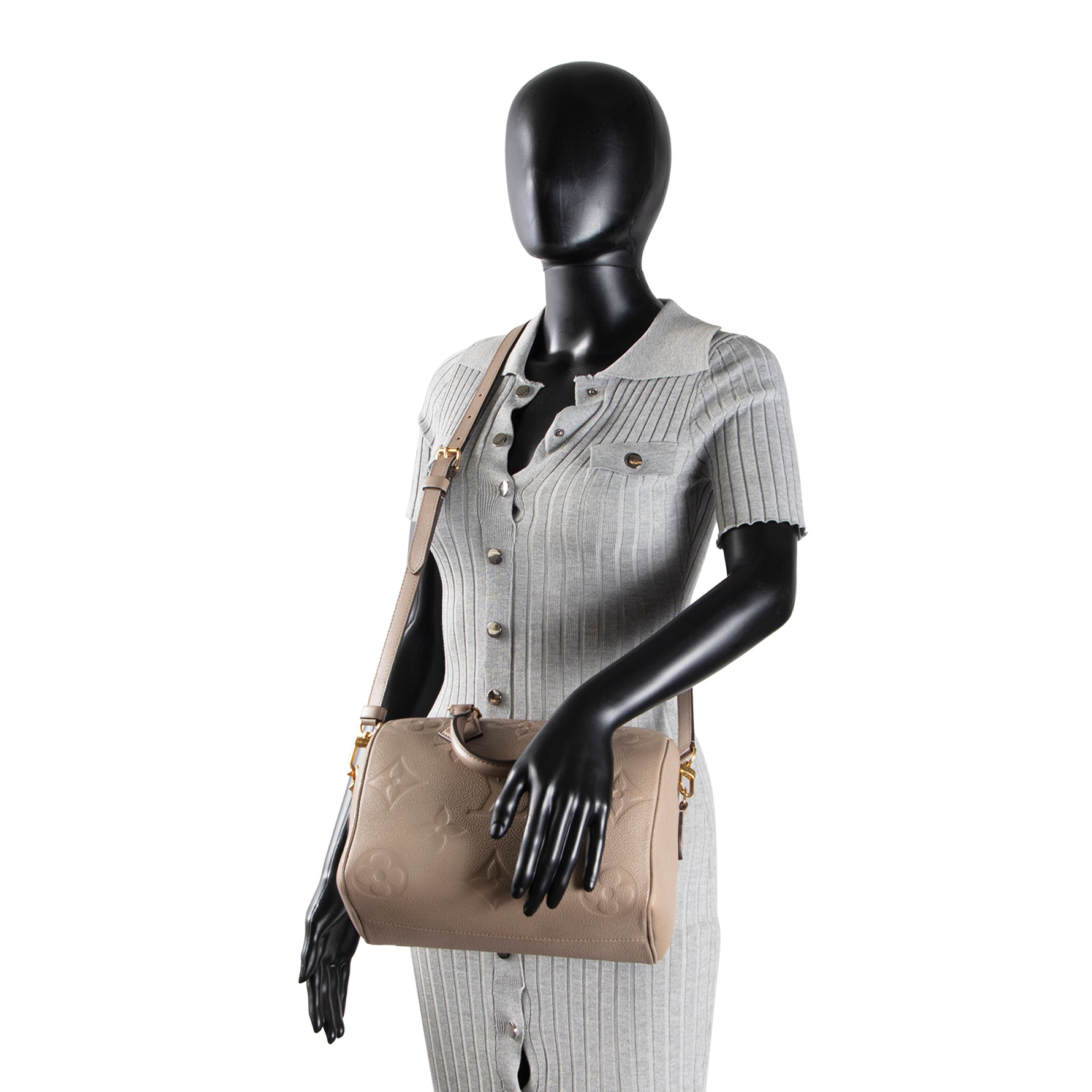 LOUIS VUITTON Monogram Empreinte Speedy Bandouliere 25 - Turtledove