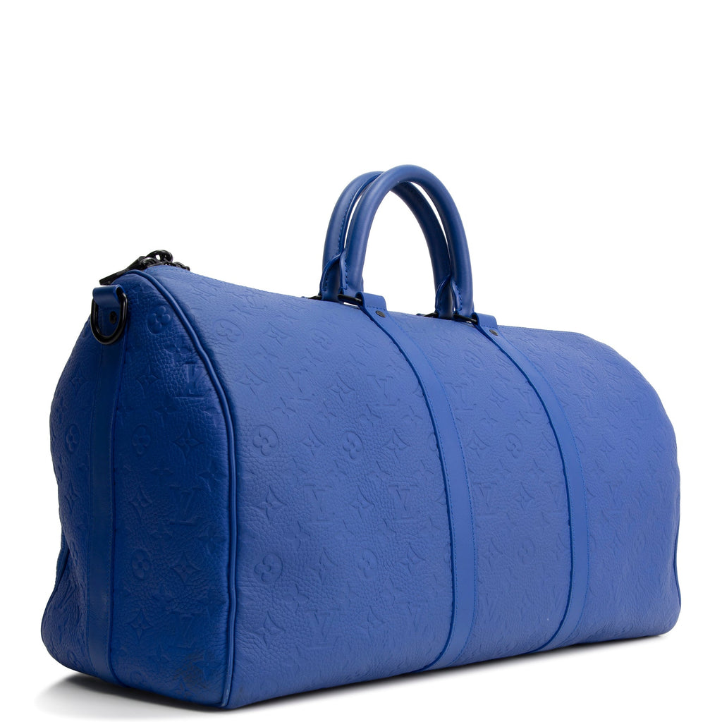 LOUIS VUITTON Taurillon Leather Keepall 50 - Blue