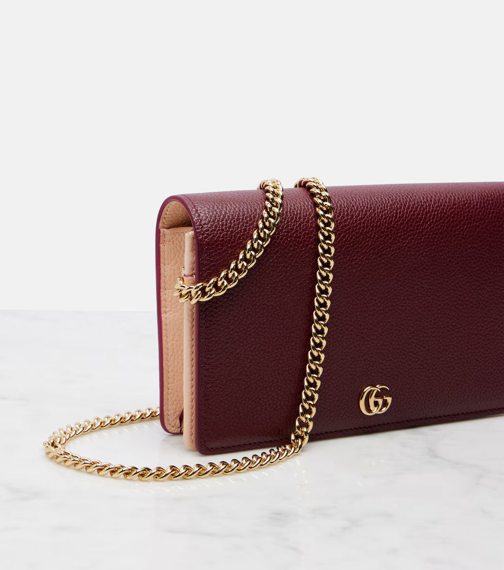 Gucci GG Marmont leather wallet on chain 2025