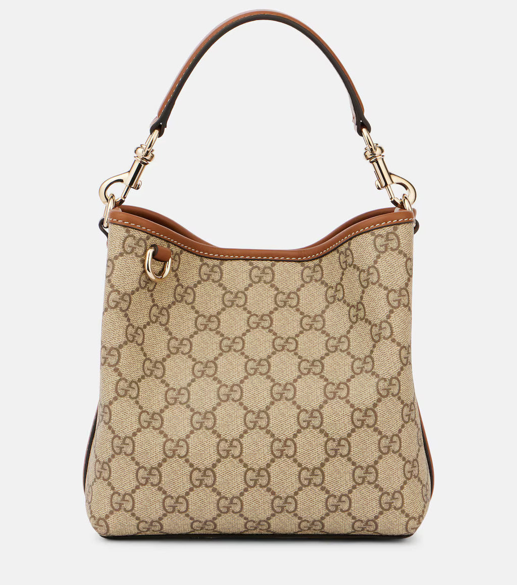Gucci GG Emblem Small canvas bucket bag 2025