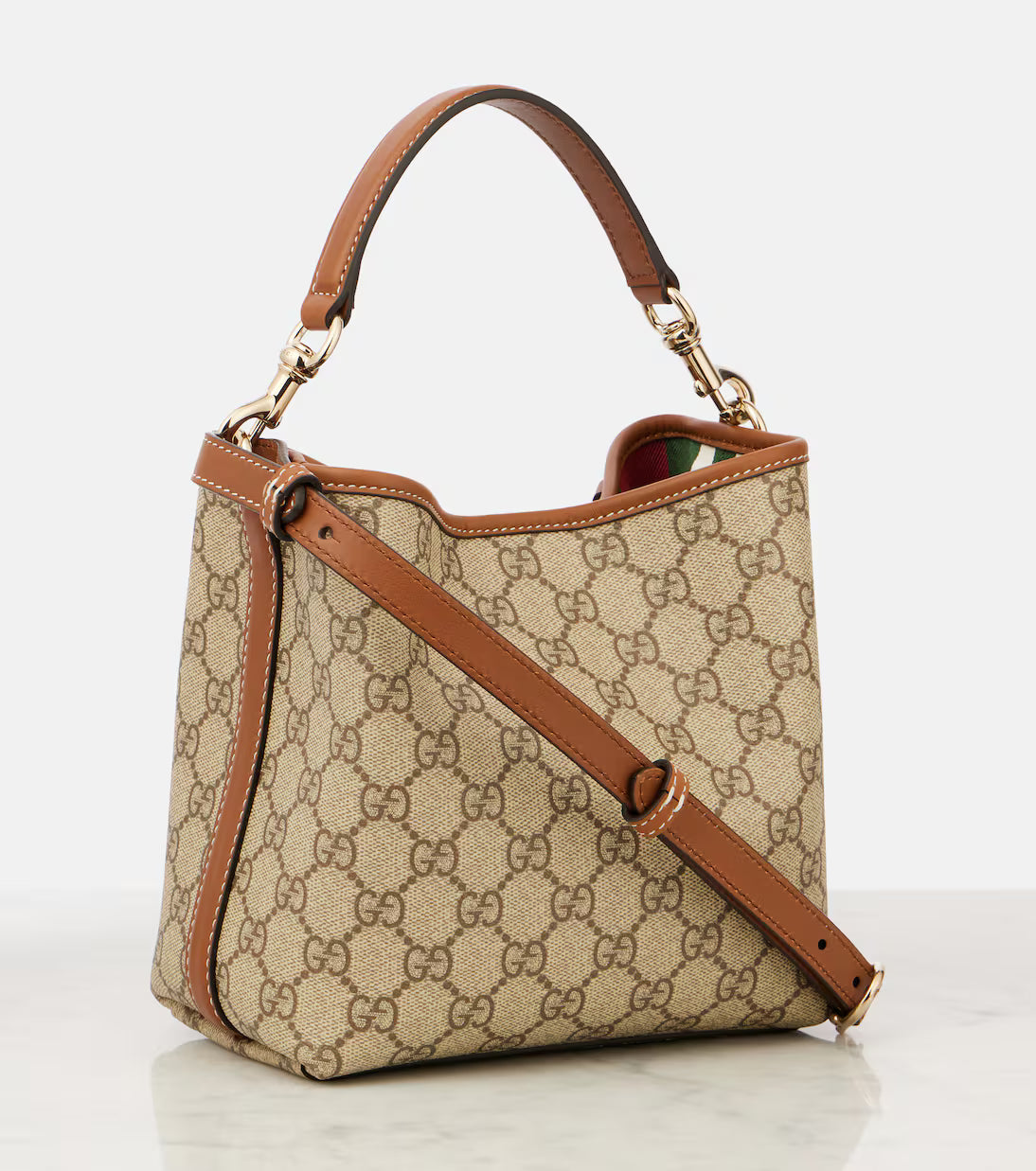 Gucci GG Emblem Small canvas bucket bag 2025