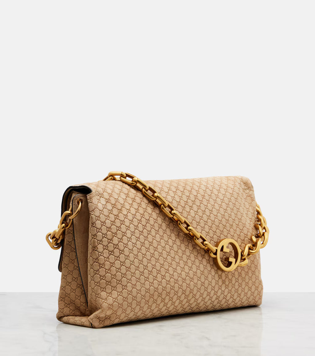 Gucci GG Large suede shoulder bag 2025