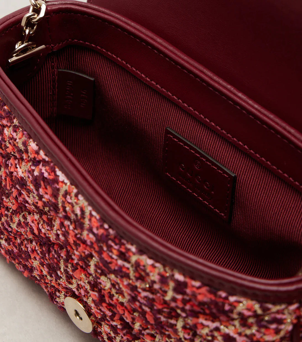 Gucci GG Marmont Mini tweed shoulder bag 2025