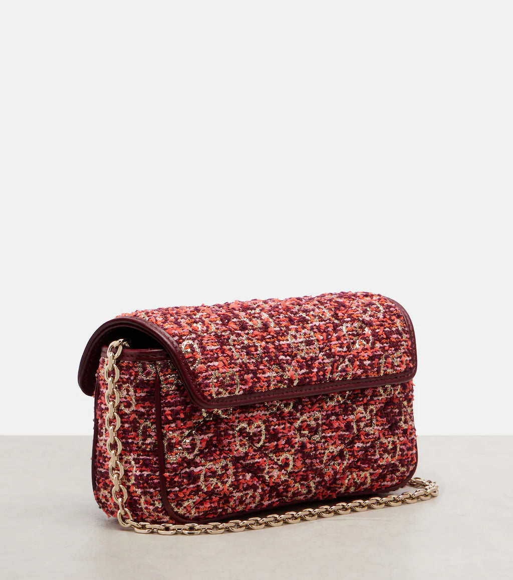 Gucci GG Marmont Mini tweed shoulder bag 2025