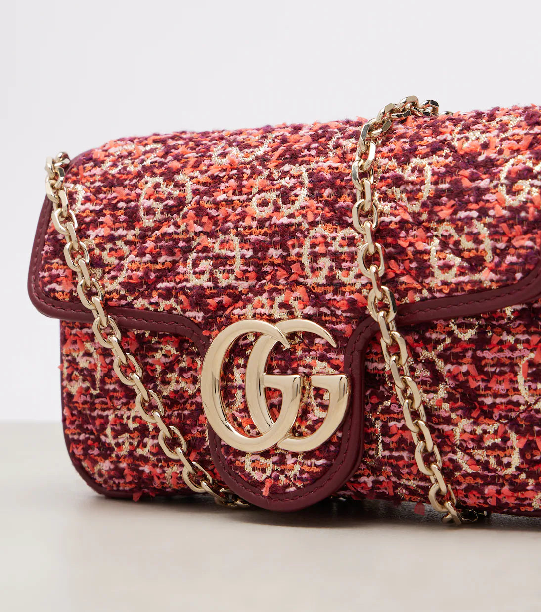 Gucci GG Marmont Mini tweed shoulder bag 2025