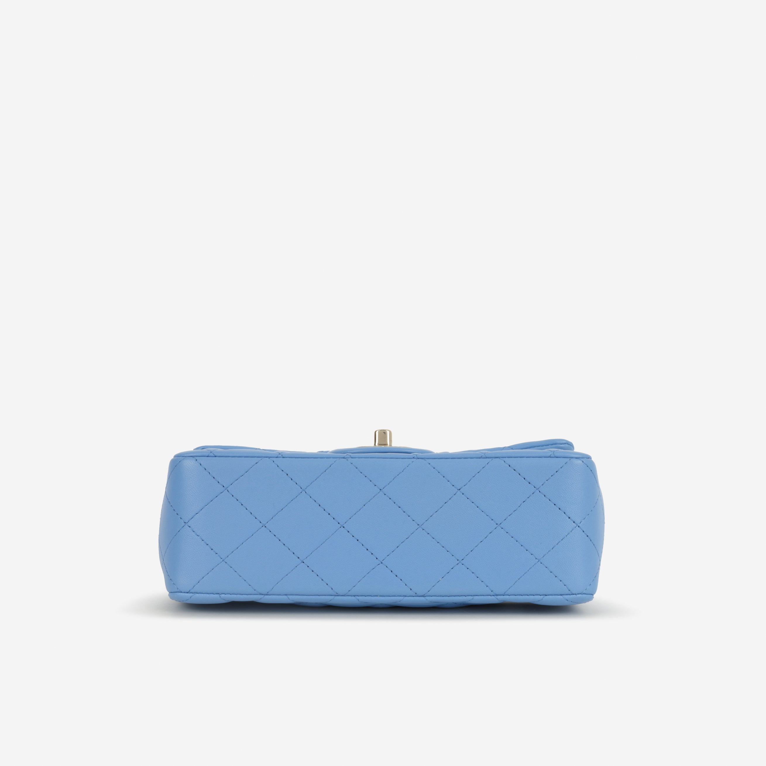 Chanel Mini Top Handle Flap - Blue Lambskin  | Champagne Gold Hardware