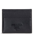 PRADA Saffiano Leather Card Holder - Black