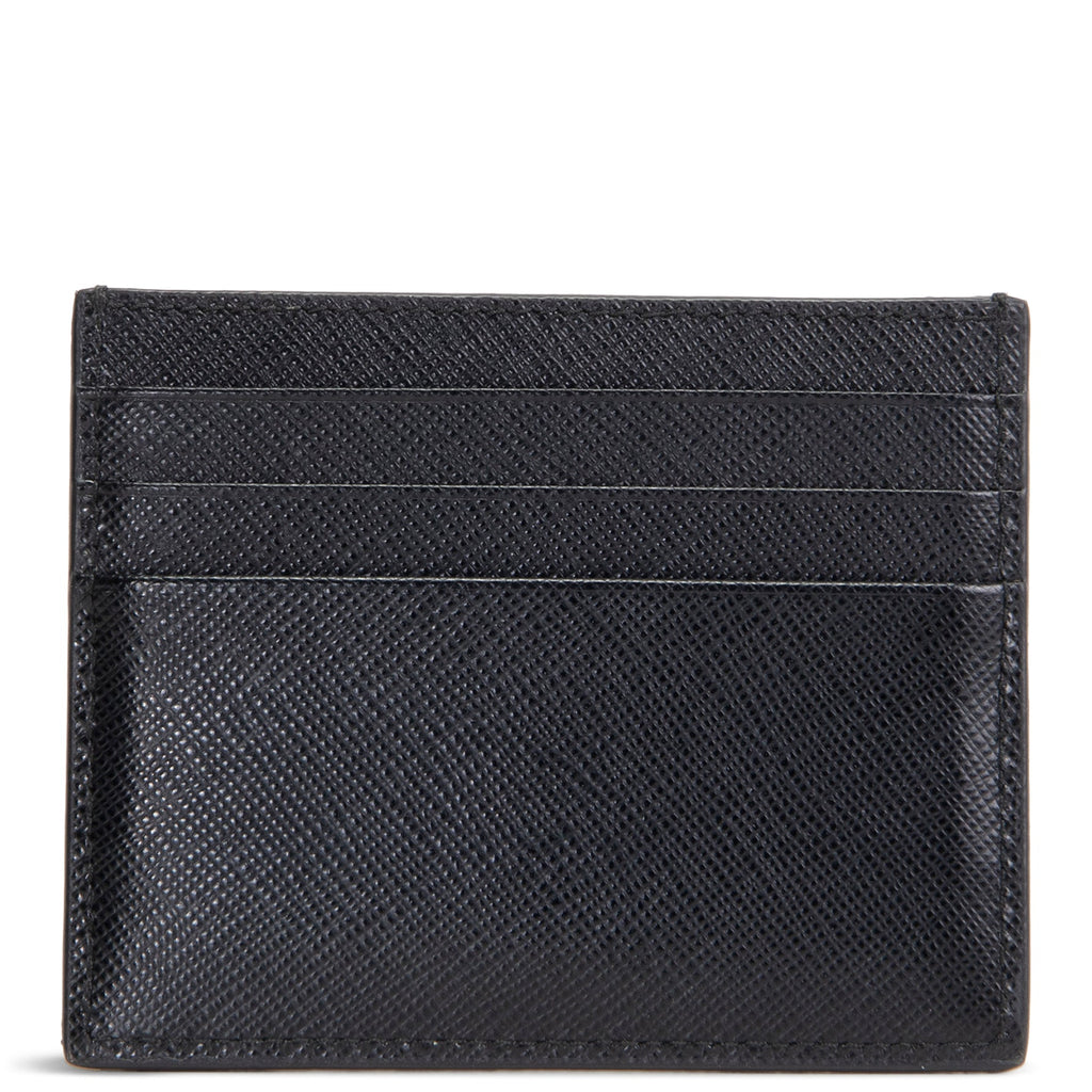 PRADA Saffiano Leather Card Holder - Black
