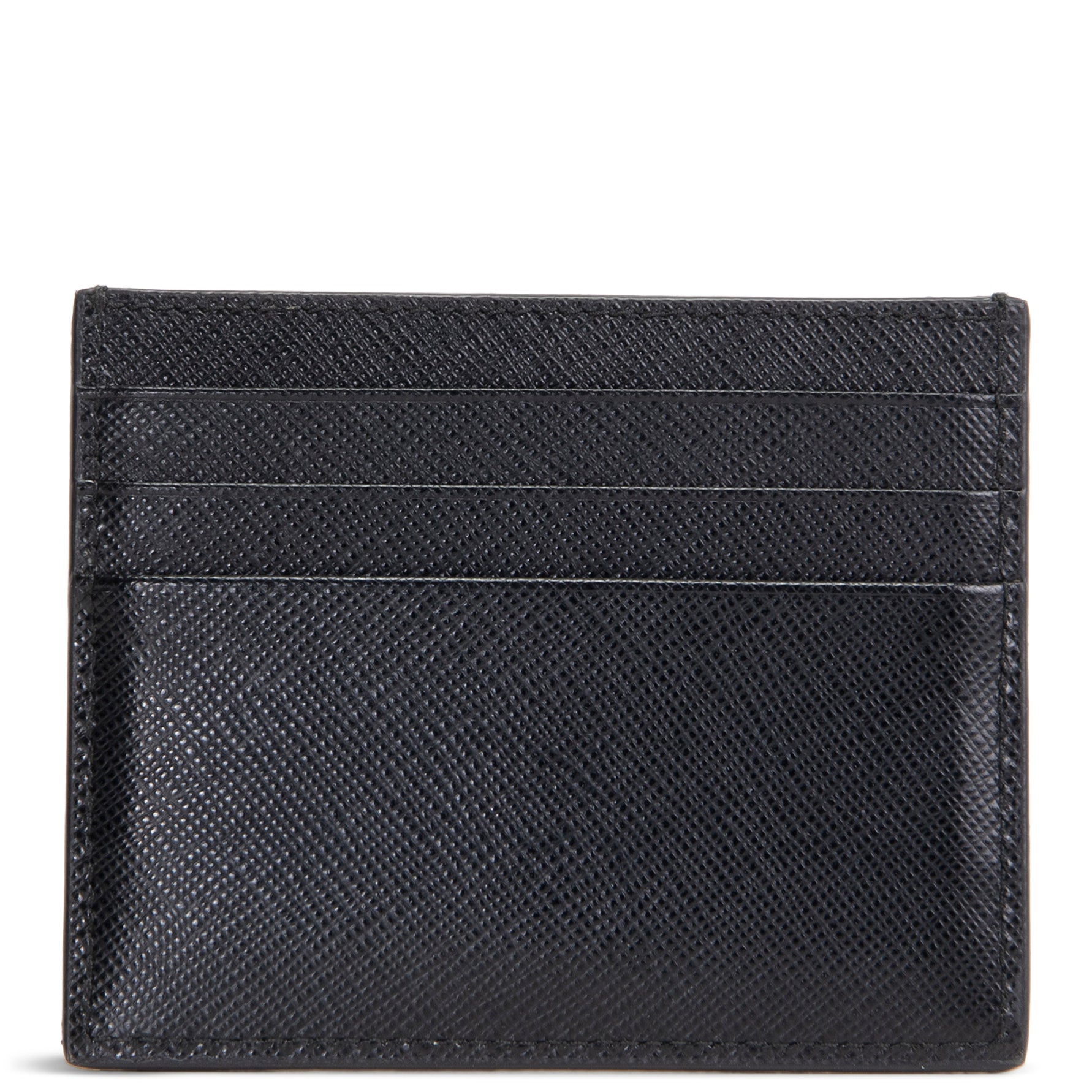 PRADA Saffiano Leather Card Holder - Black