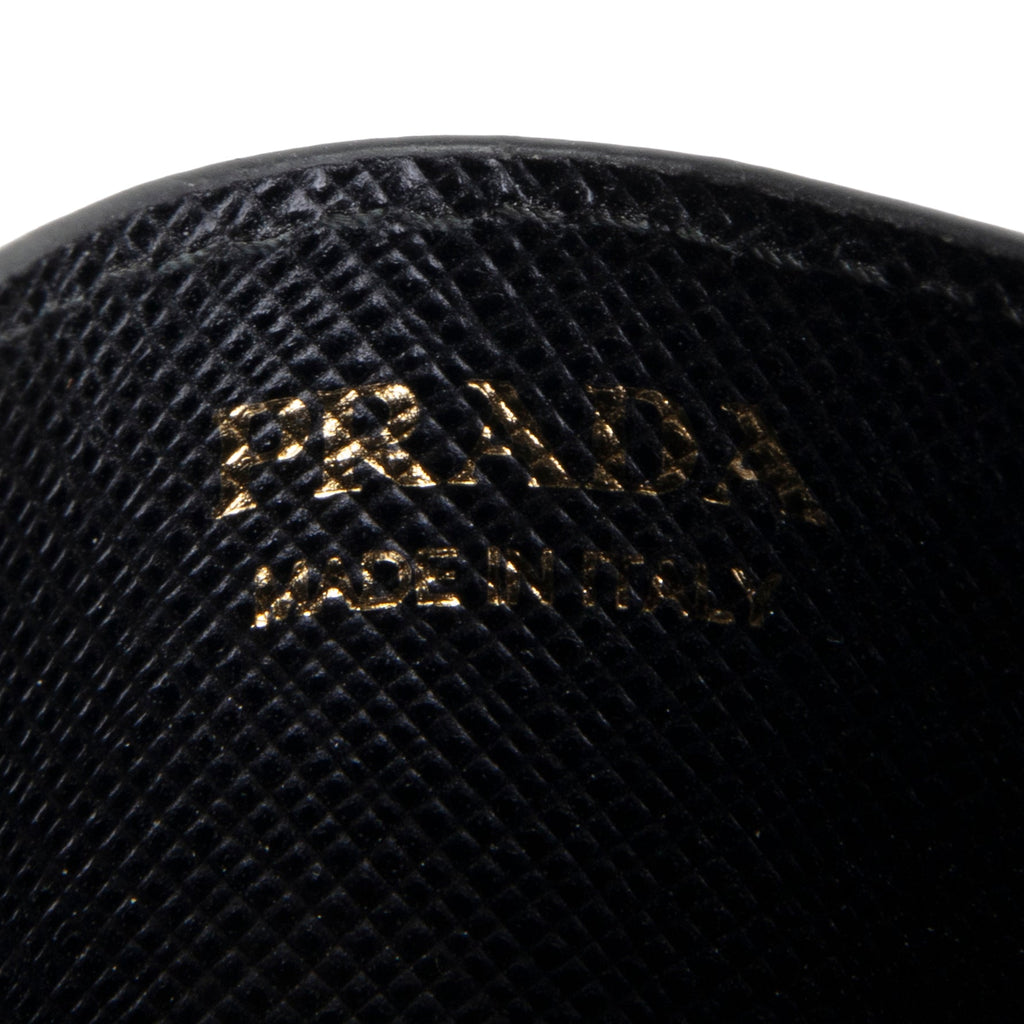 PRADA Saffiano Leather Card Holder - Black