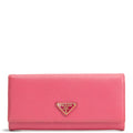 PRADA Saffiano Leather Snap Wallet - Pink OUTLET FINAL SALE