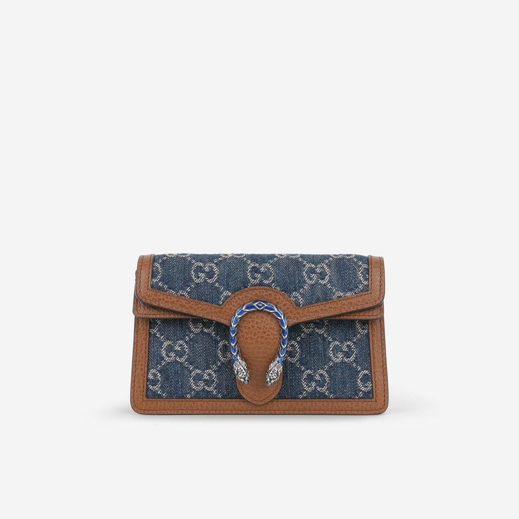 Gucci Super Mini Dionysus - Denim / Tan Calfskin | Silver Hardware