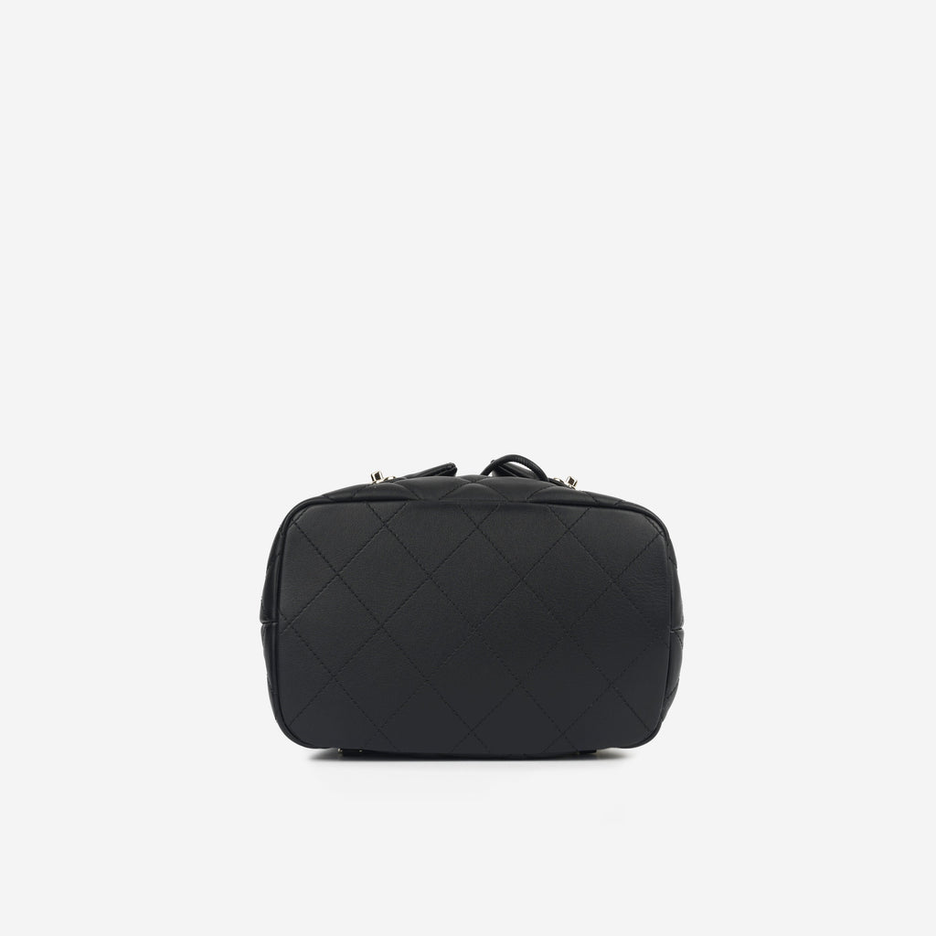 Chanel Small Duma Bucket Backpack - Black Lambskin | Champagne Gold Hardware