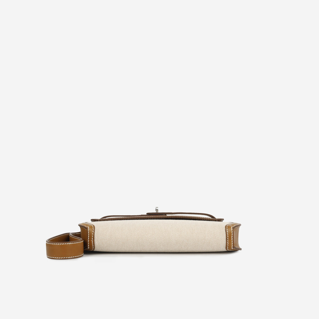 Kelly Dépêches 25 - Fauve Barenia/Ecru Toile | Palladium Hardware