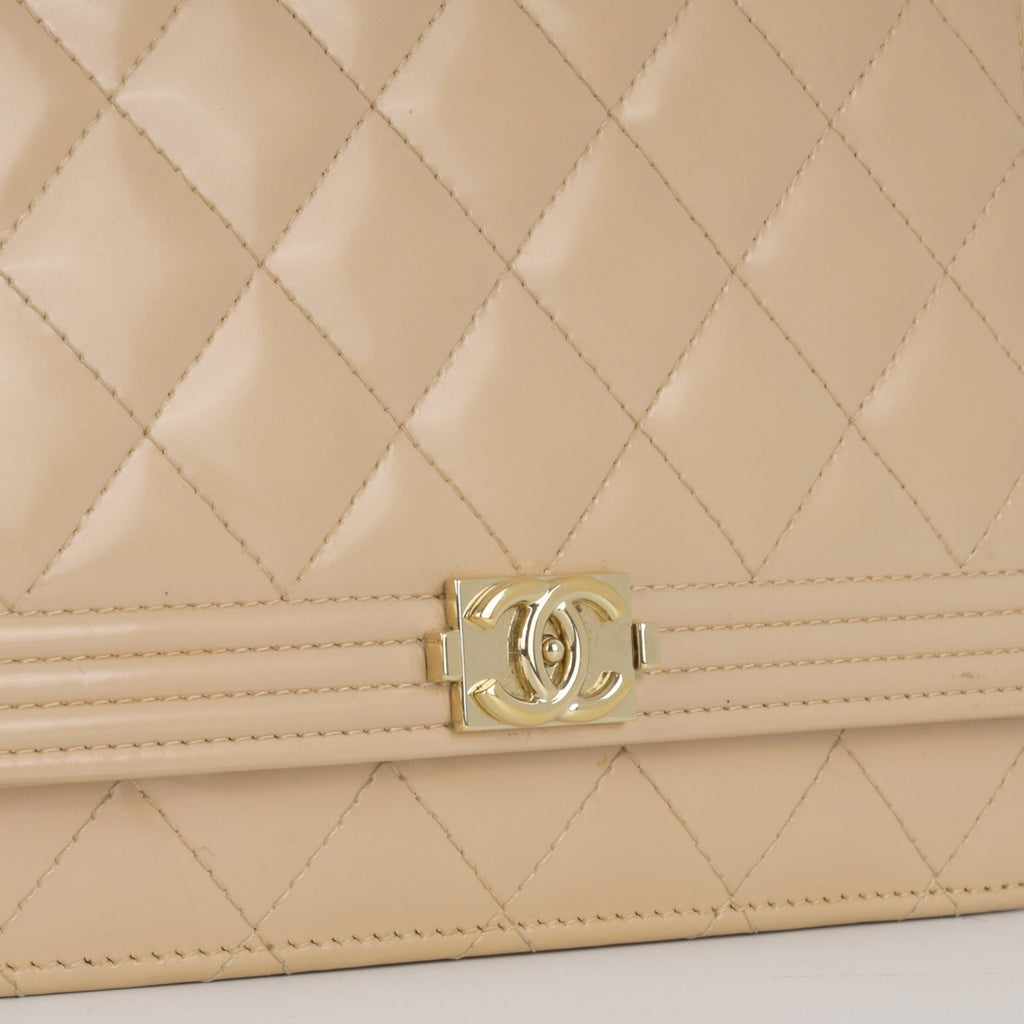 Chanel Boy WOC - Iridescent Pink Patent | Champagne Gold Hardware
