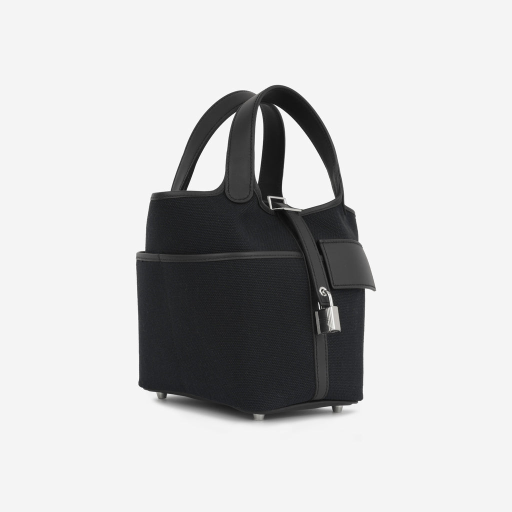 Hermès Picotin 18 Cargo - Noir Canvas / Swift | Palladium Hardware