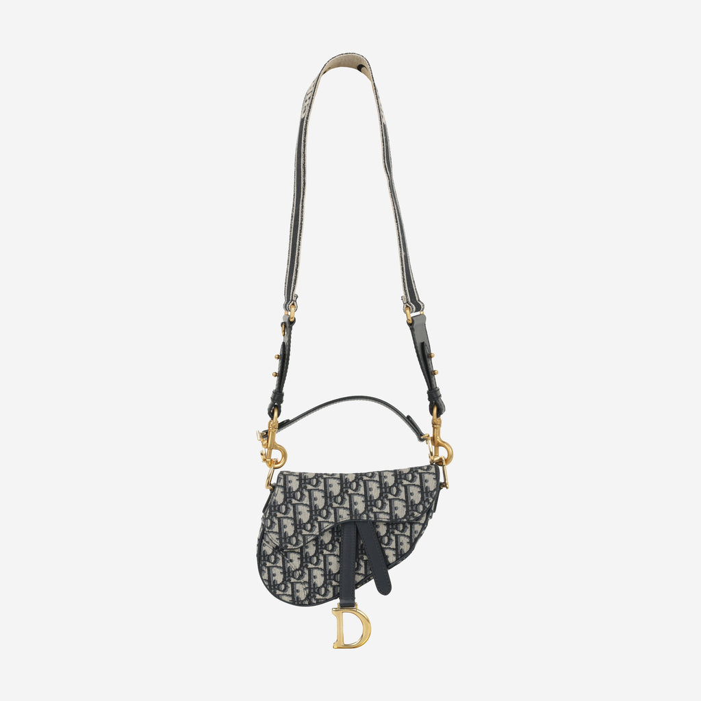 Shoulder Strap - Black Christian Dior Paris Embroidery | Antique Gold Hardware