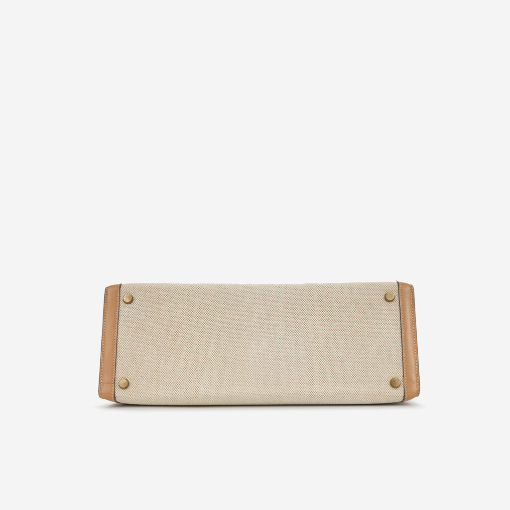 Vintage Kelly 32 - Natural Courchevel / Toile | Gold Hardware