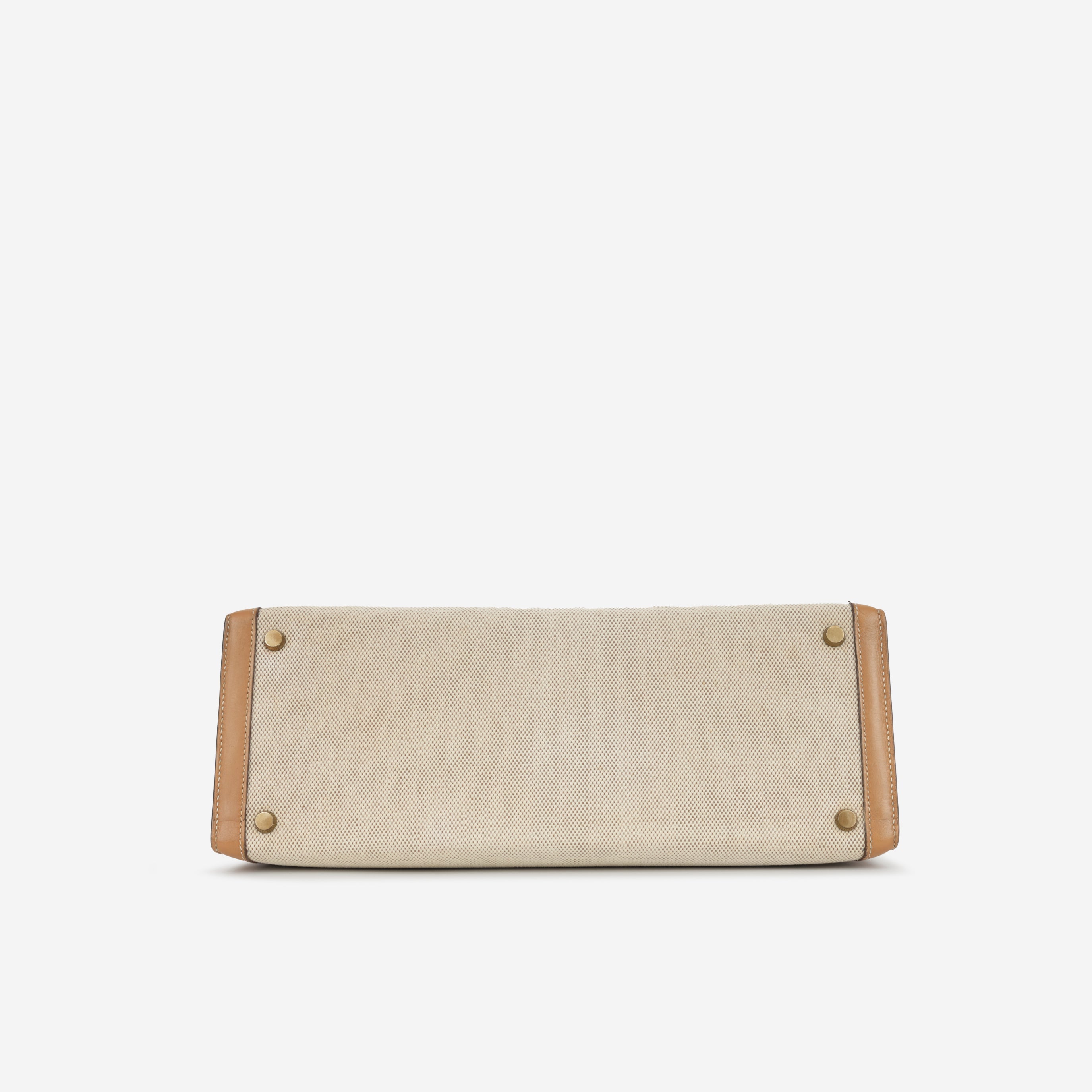 Vintage Kelly 32 - Natural Courchevel / Toile | Gold Hardware