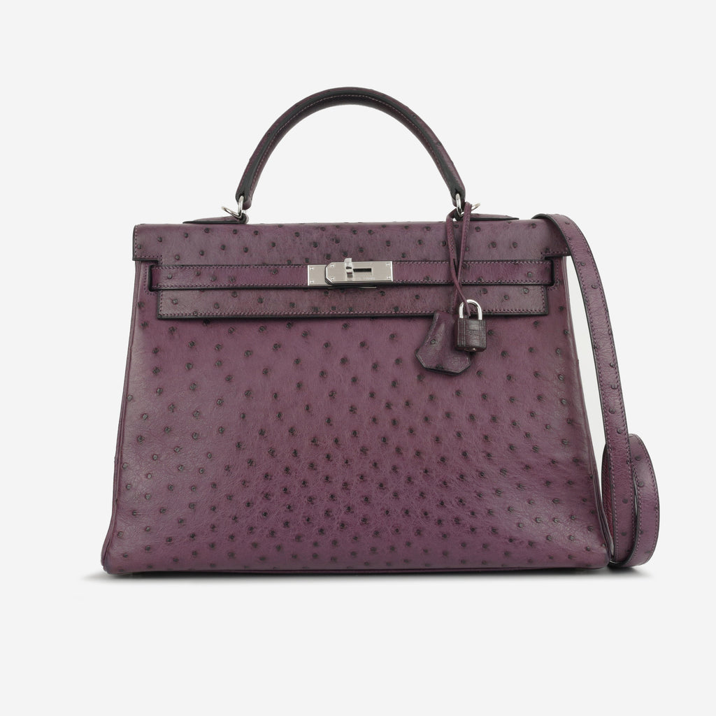 Hermès Kelly 35 - Violine Ostrich | Palladium Hardware