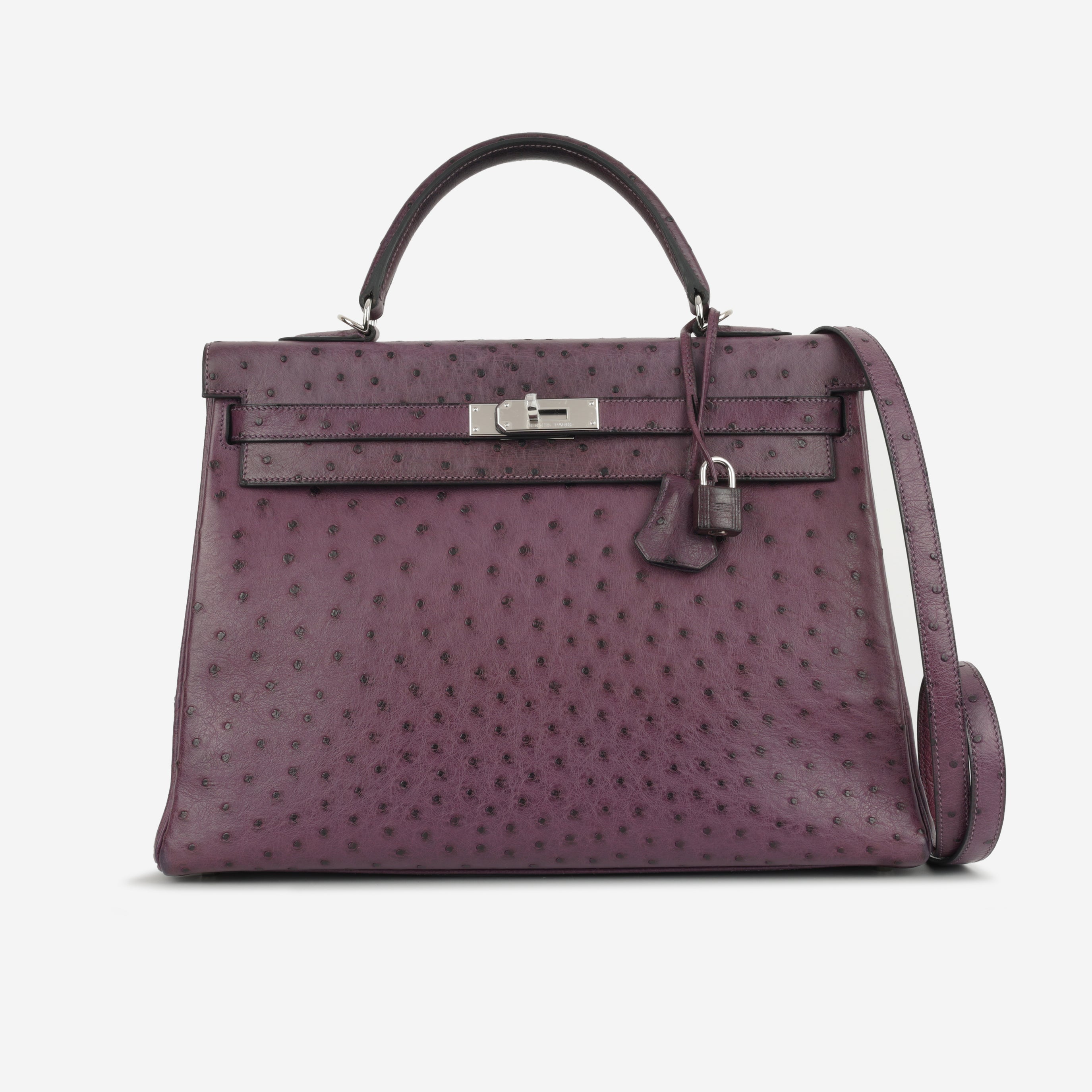 Hermès Kelly 35 - Violine Ostrich | Palladium Hardware