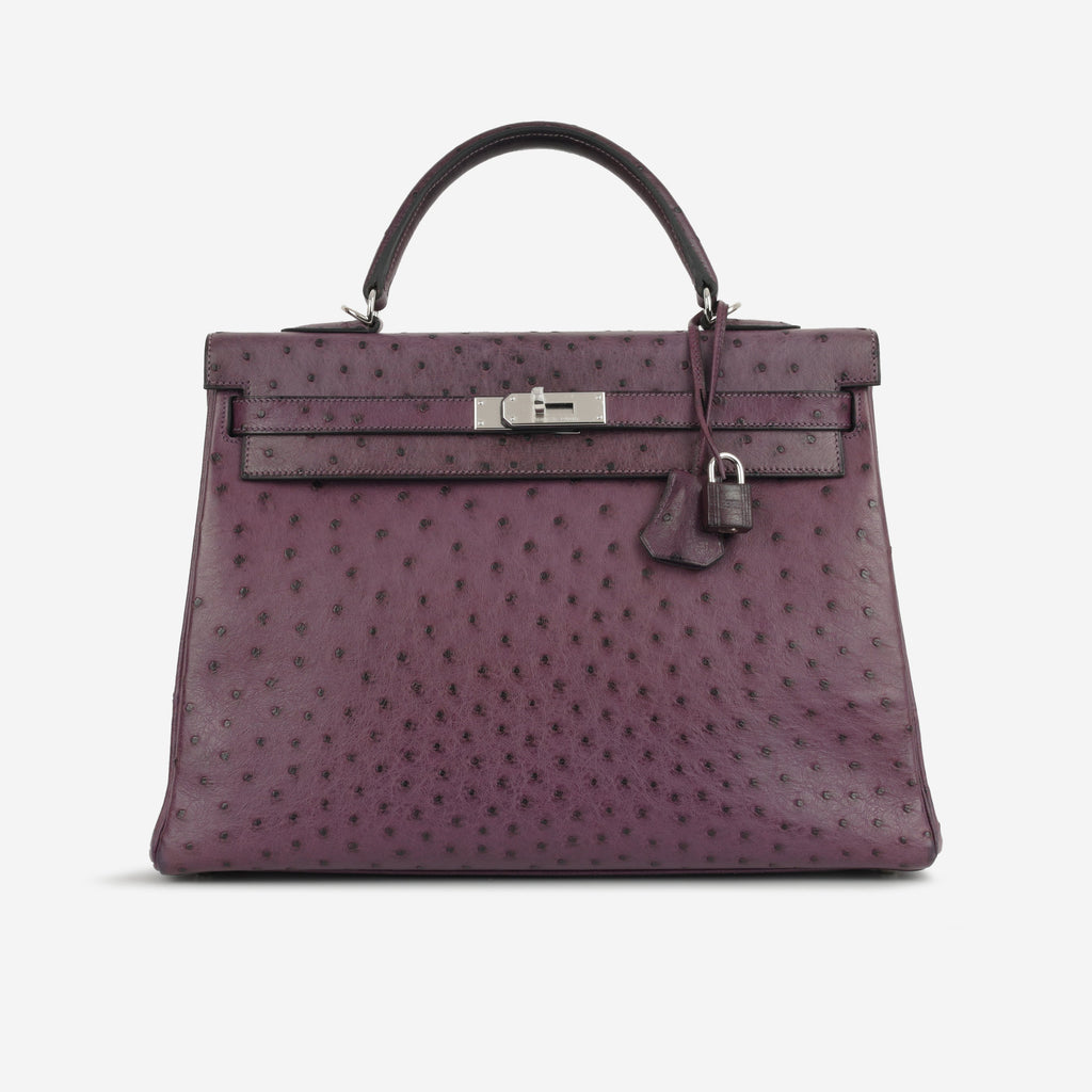 Hermès Kelly 35 - Violine Ostrich | Palladium Hardware