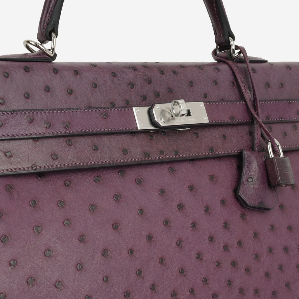 Hermès Kelly 35 - Violine Ostrich | Palladium Hardware