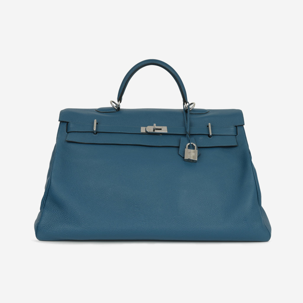 Hermès Kelly 50 Voyage - Bleu Cobalt