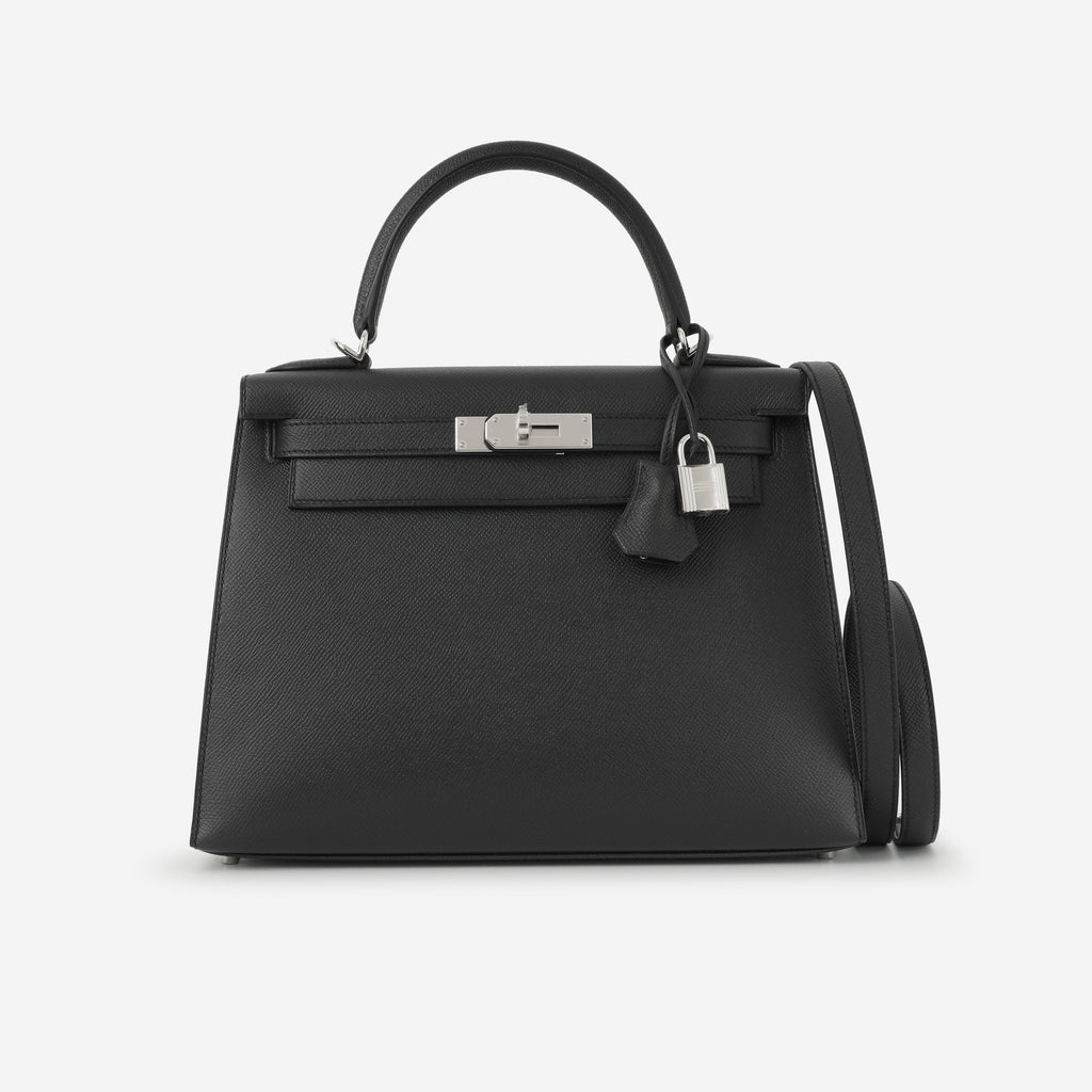 Hermès Kelly 28 - Black Epsom | Palladium Hardware