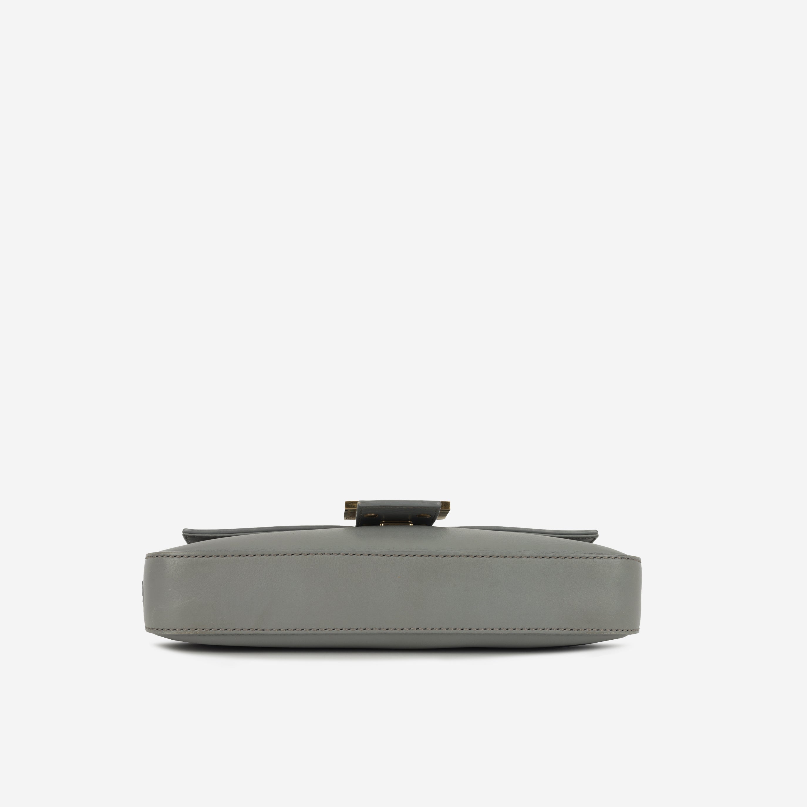 Fendi Medium Baguette Grey Lambskin | Gold Hardware