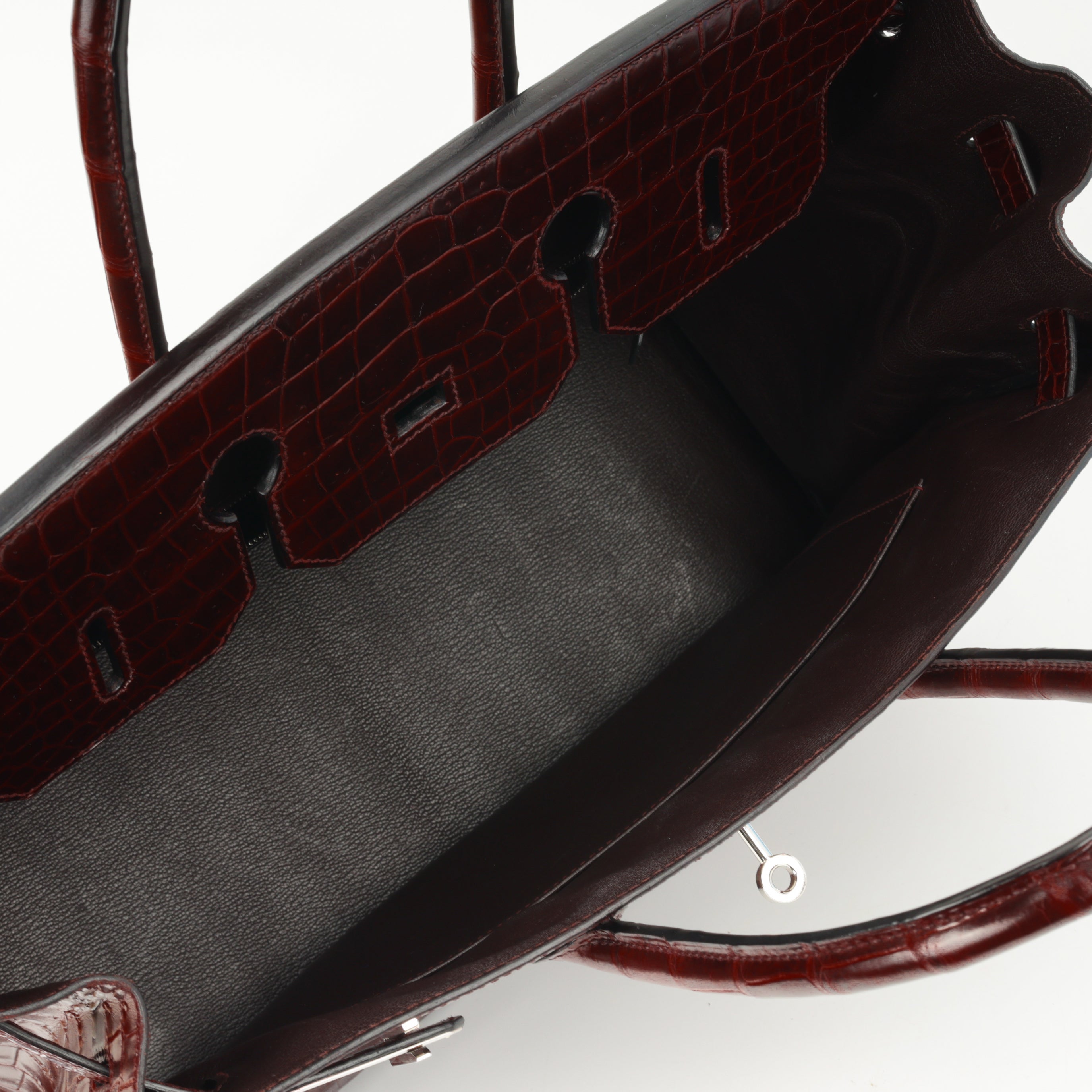 Hermès Birkin 35 - Bordeaux Crocodile Porosus | Palladium Hardware