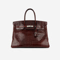 Hermès Birkin 35 - Bordeaux Crocodile Porosus | Palladium Hardware