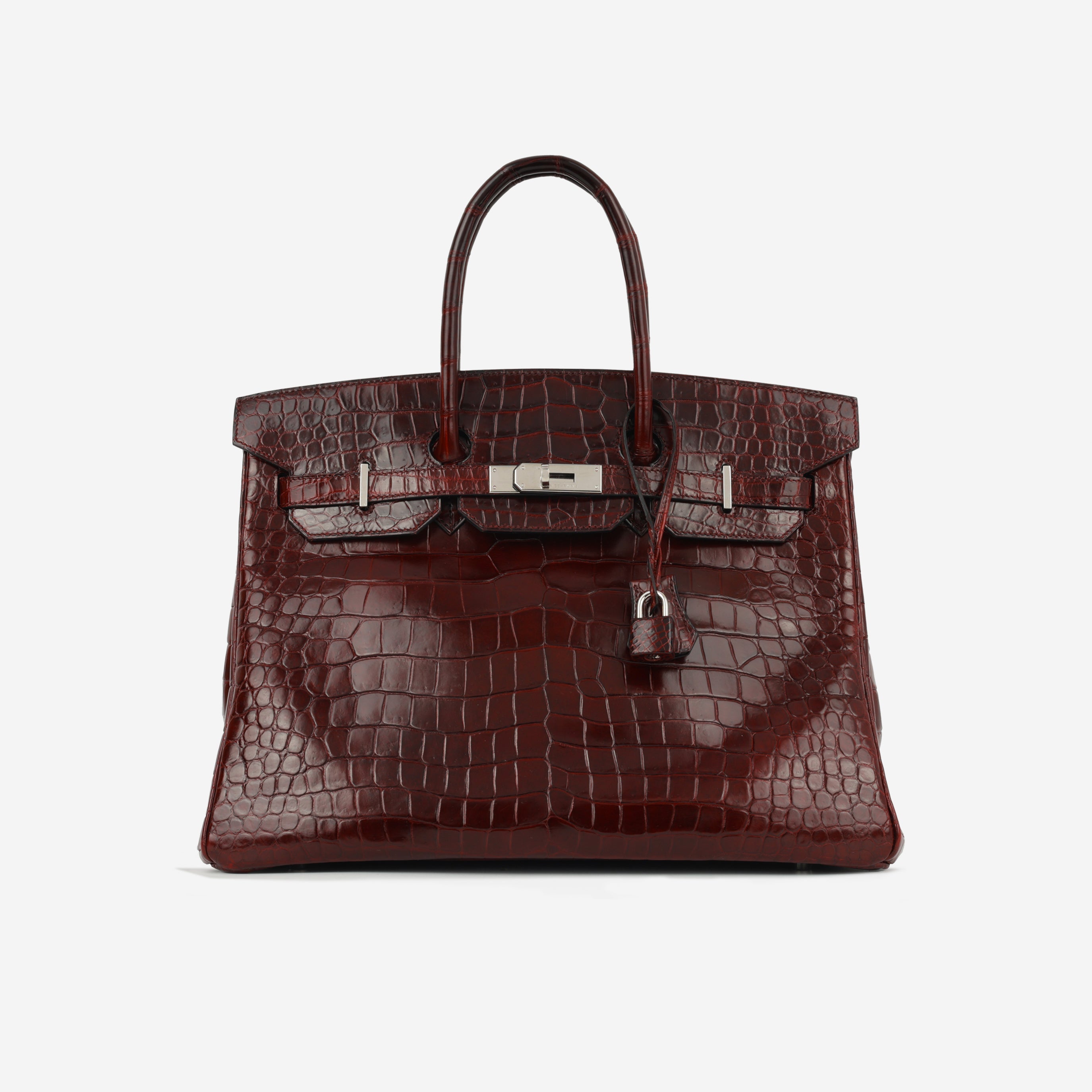 Hermès Birkin 35 - Bordeaux Crocodile Porosus | Palladium Hardware