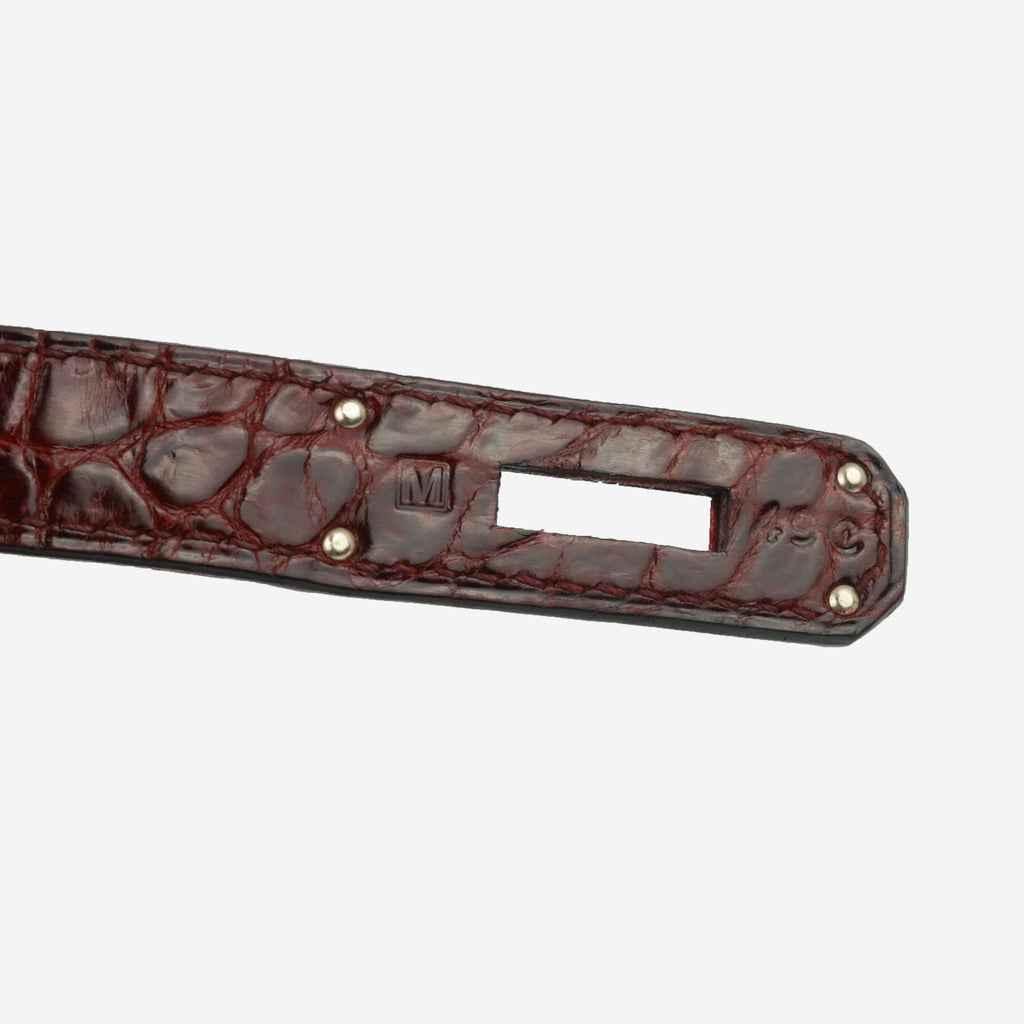Hermès Birkin 35 - Bordeaux Crocodile Porosus | Palladium Hardware