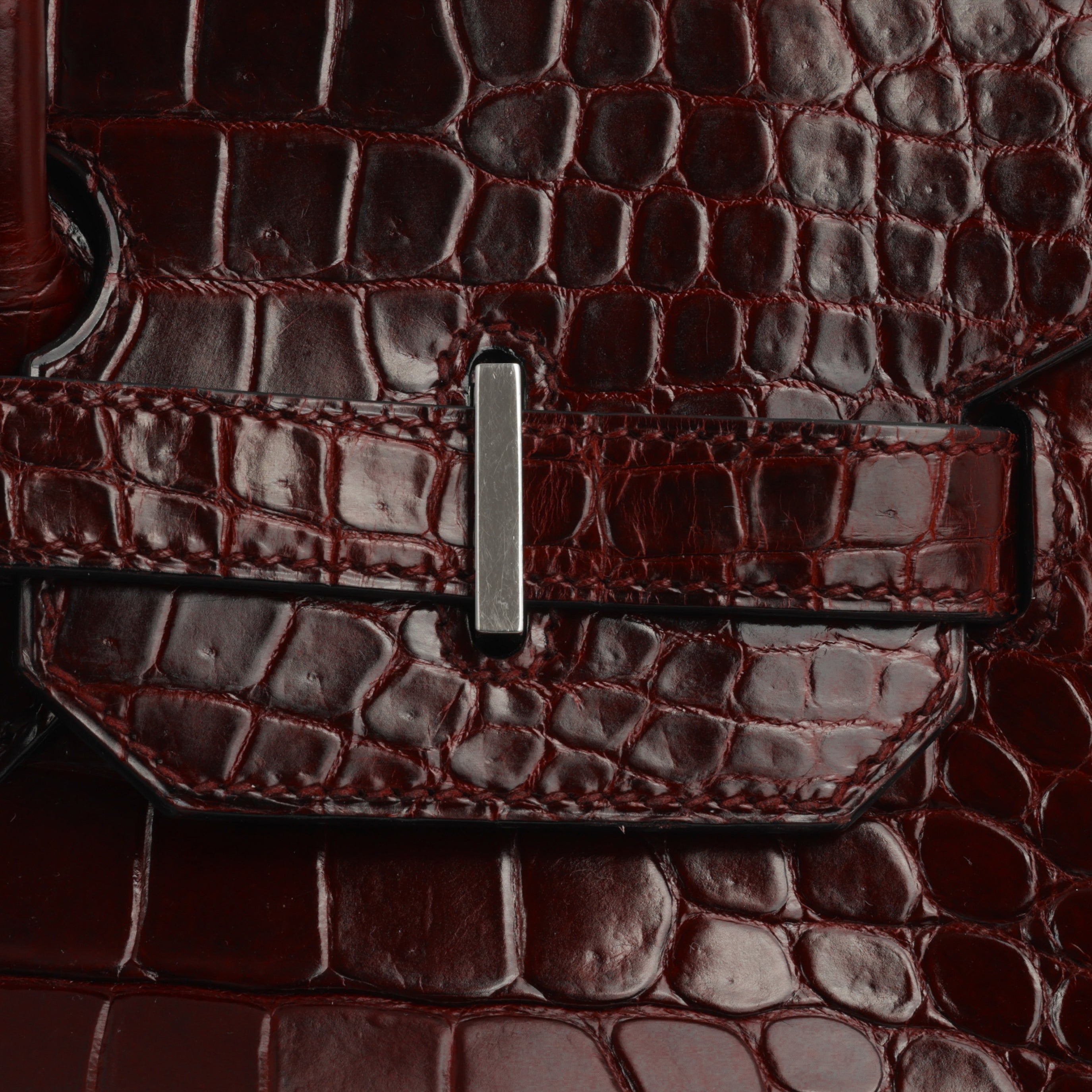 Hermès Birkin 35 - Bordeaux Crocodile Porosus | Palladium Hardware