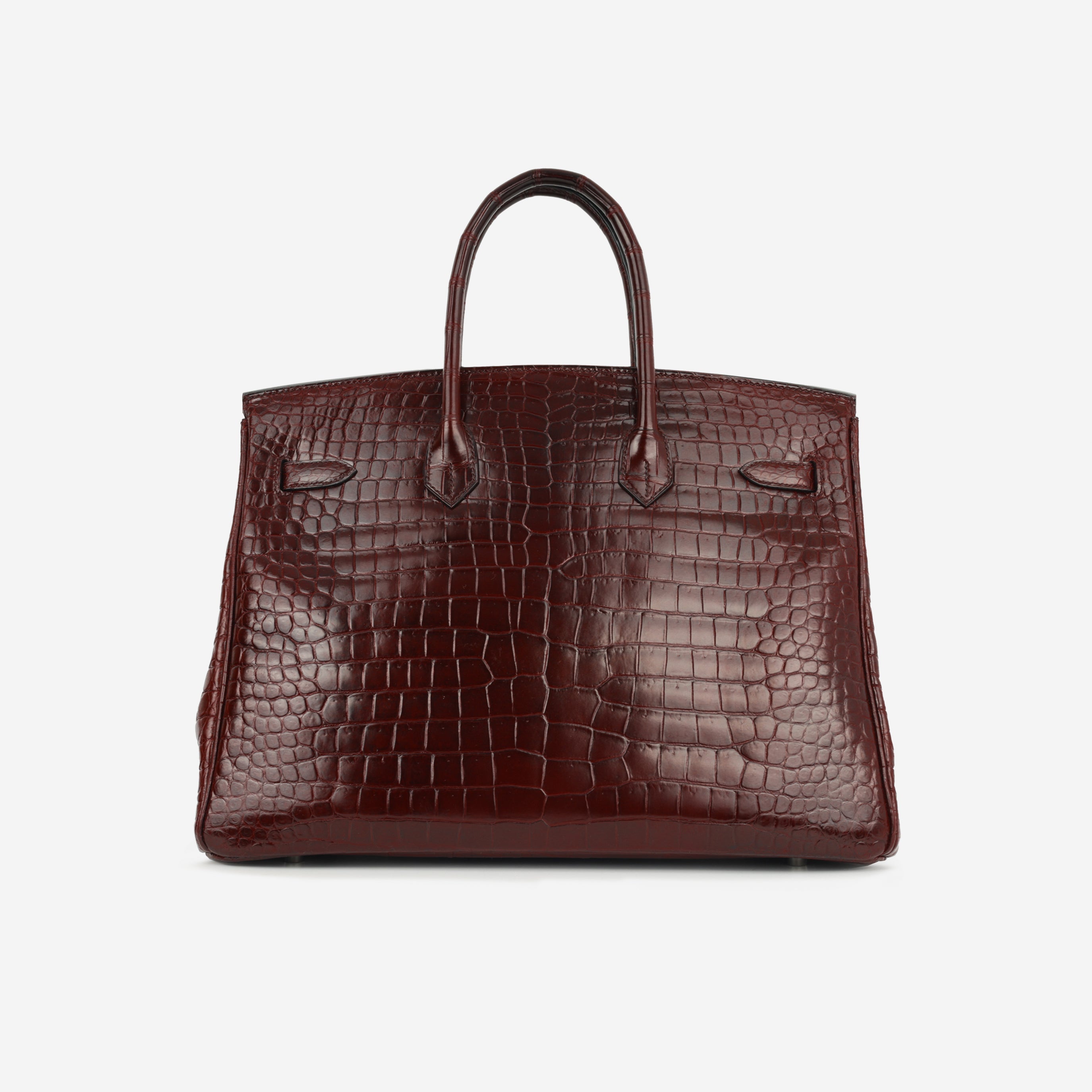 Hermès Birkin 35 - Bordeaux Crocodile Porosus | Palladium Hardware