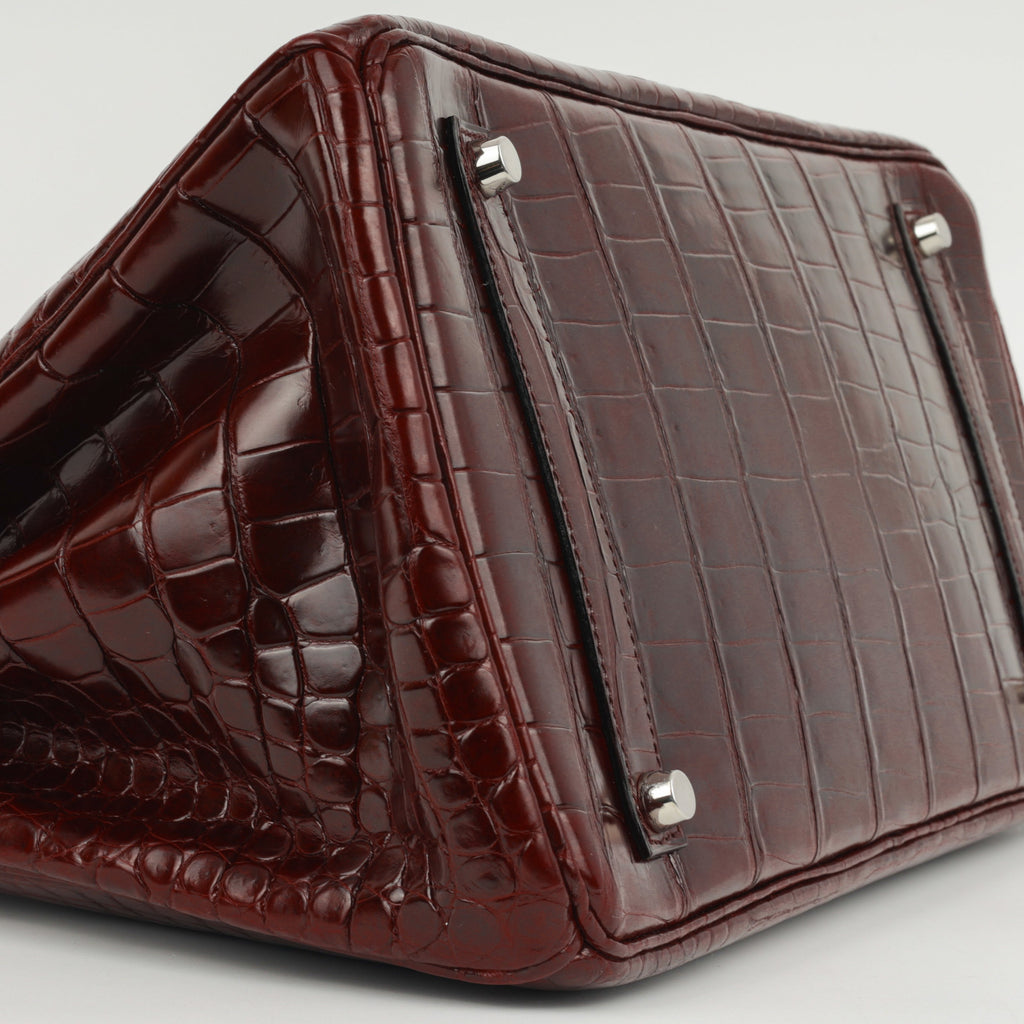 Hermès Birkin 35 - Bordeaux Crocodile Porosus | Palladium Hardware