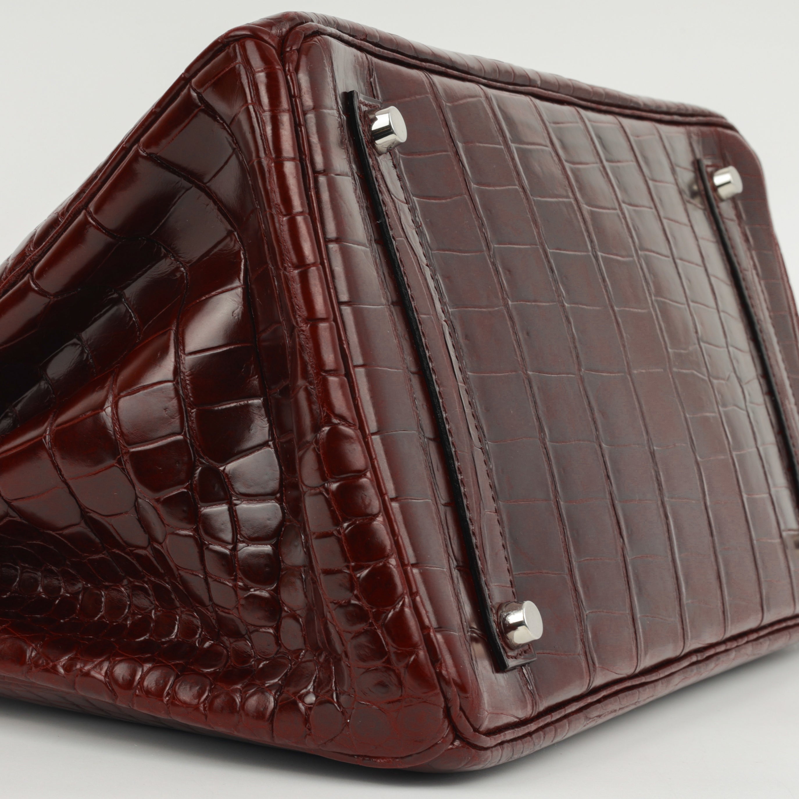 Hermès Birkin 35 - Bordeaux Crocodile Porosus | Palladium Hardware