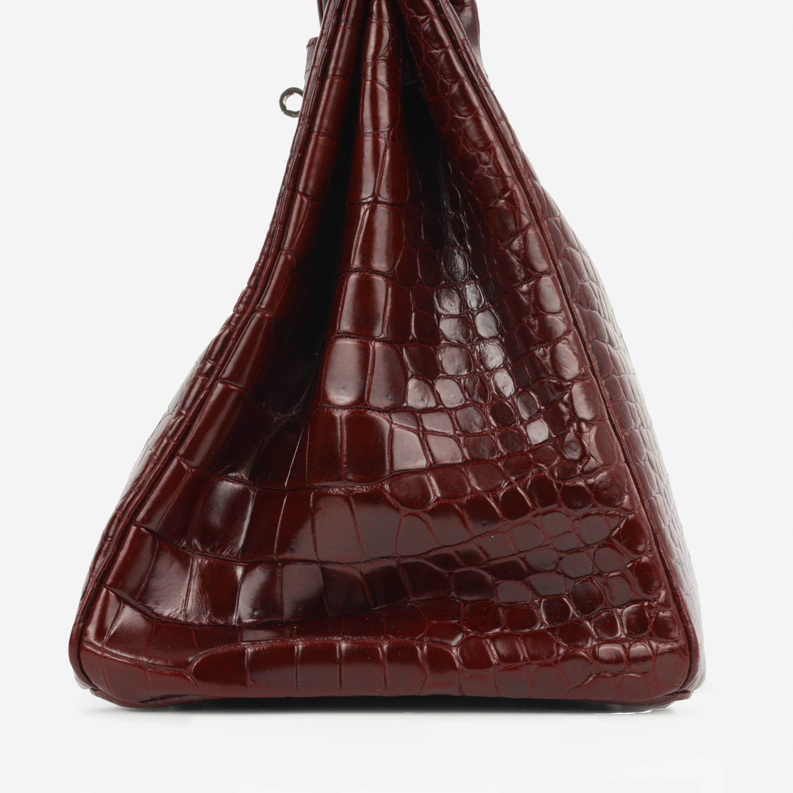 Hermès Birkin 35 - Bordeaux Crocodile Porosus | Palladium Hardware