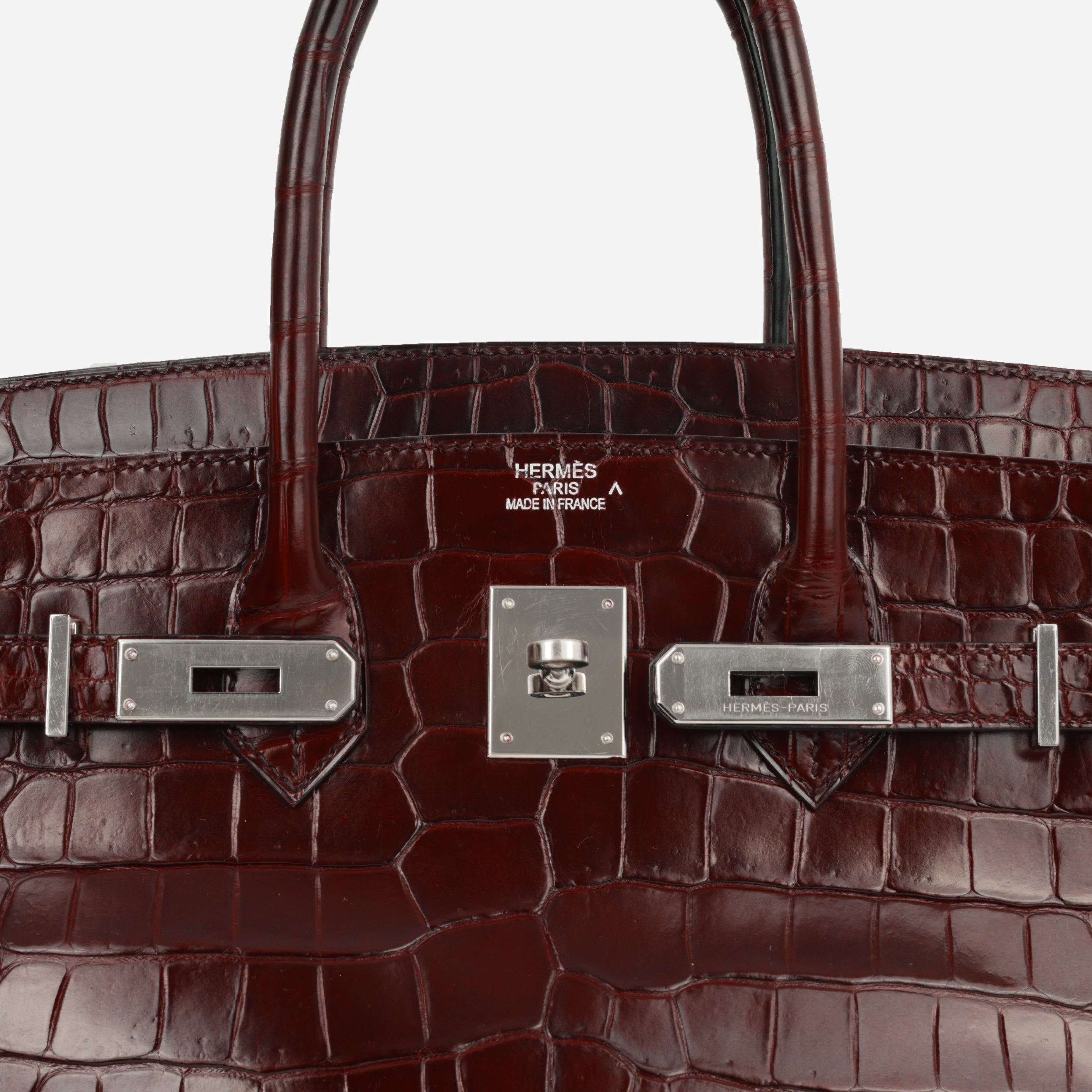 Hermès Birkin 35 - Bordeaux Crocodile Porosus | Palladium Hardware