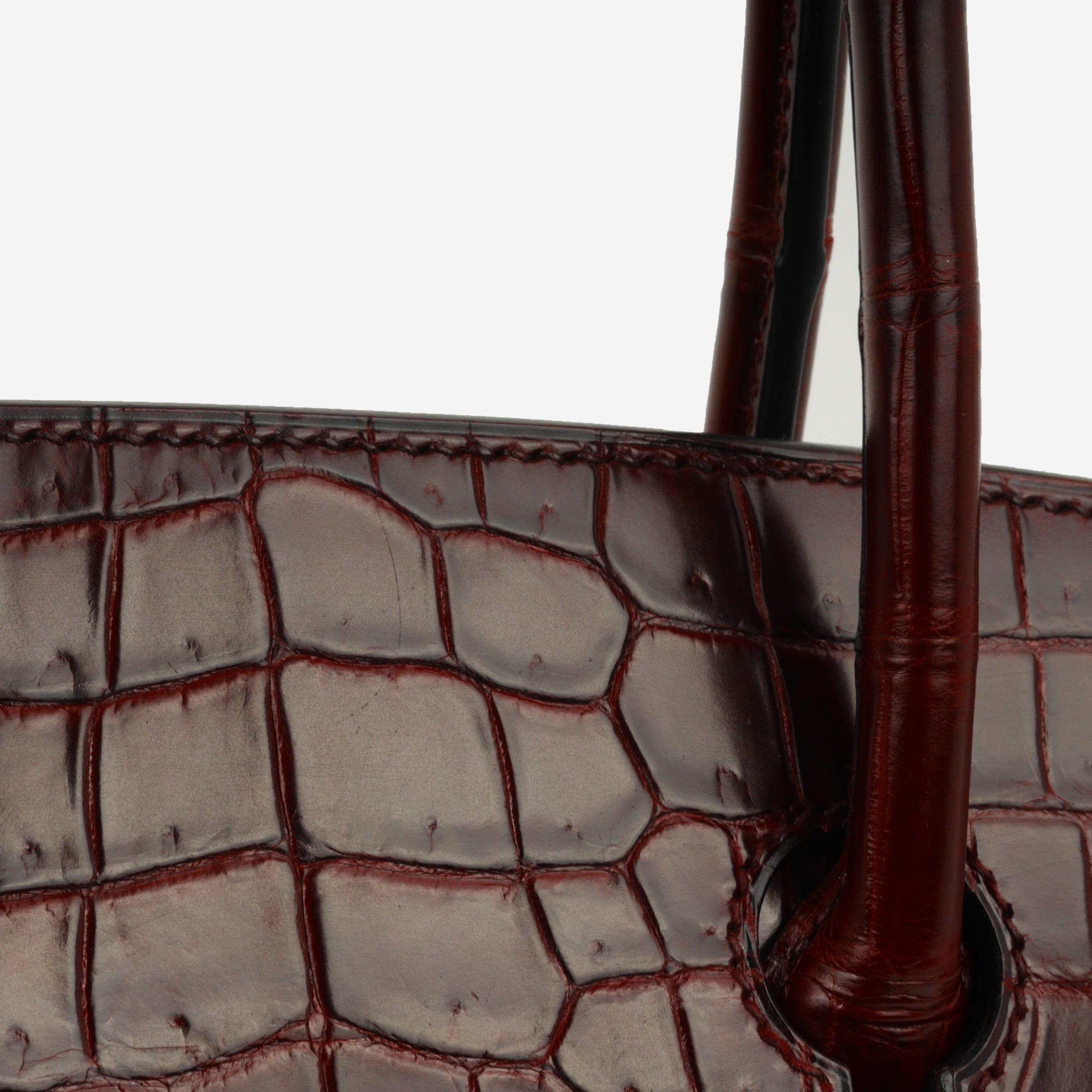 Hermès Birkin 35 - Bordeaux Crocodile Porosus | Palladium Hardware