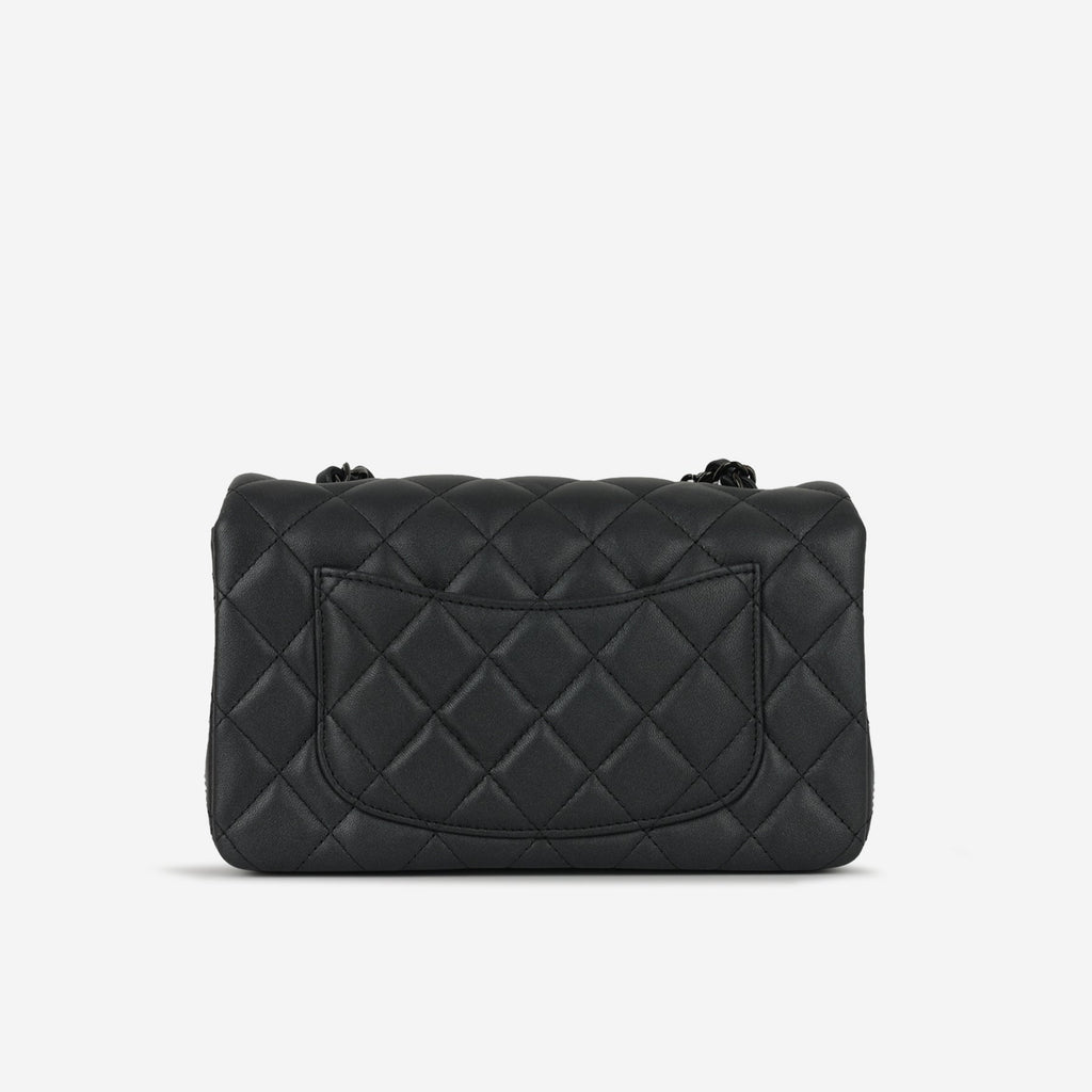Chanel Mini Rectangular - So Black Iridescent Lambskin